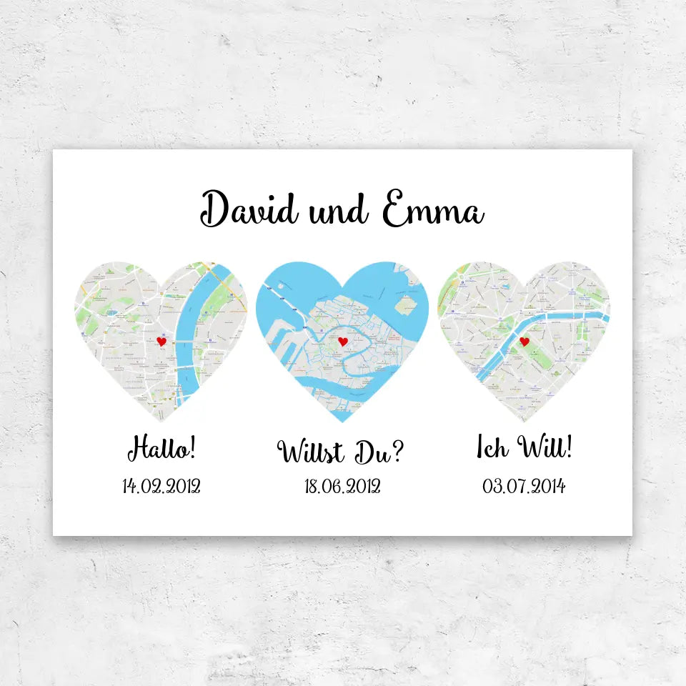 Personalisierte Leinwand "Unsere Story"