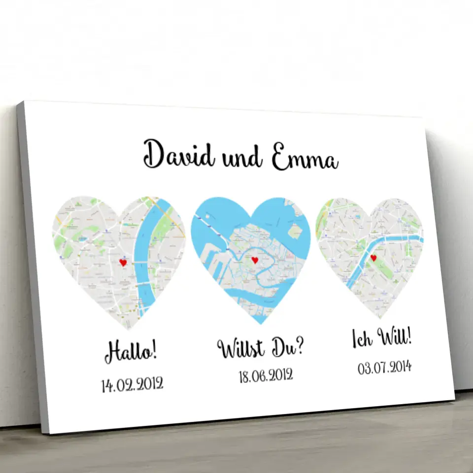 Personalisierte Leinwand "Unsere Story"
