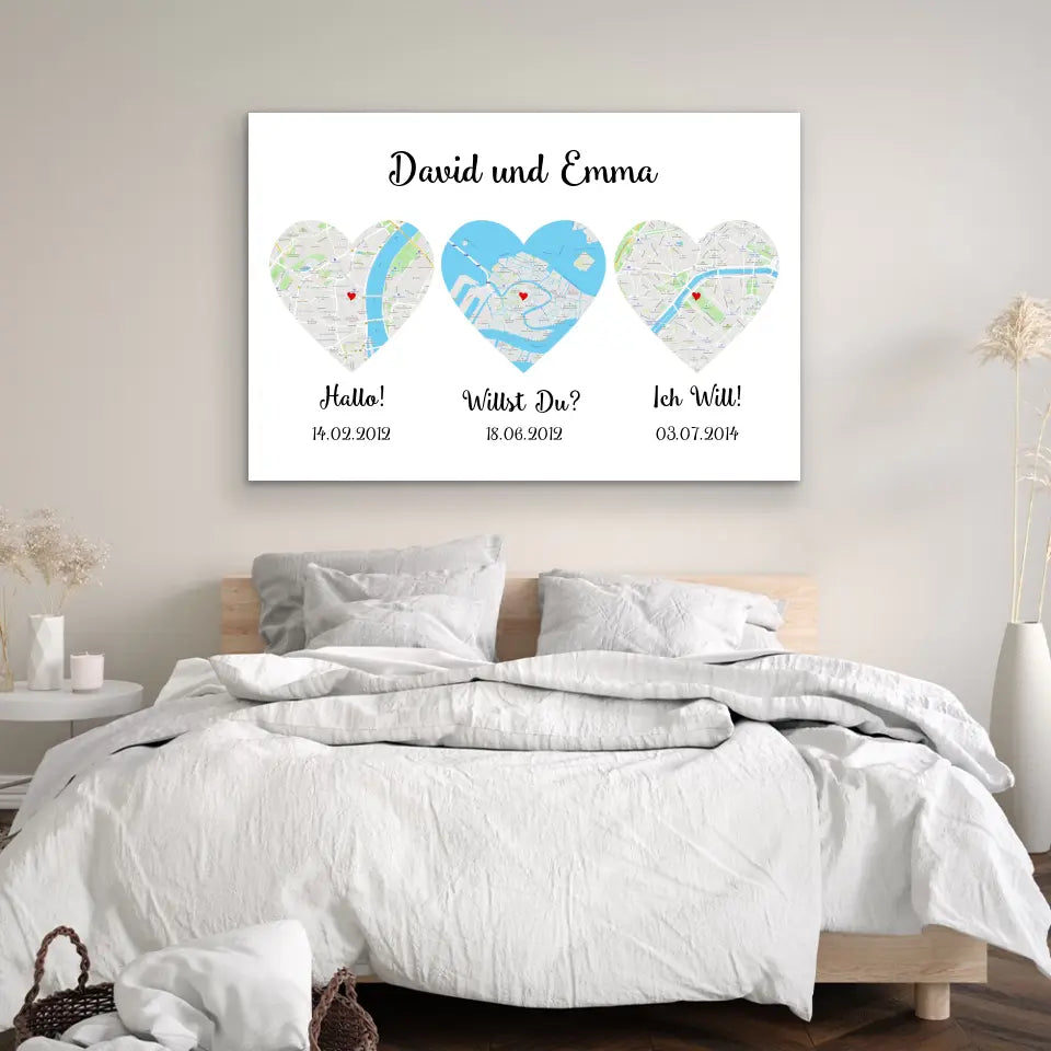 Personalisierte Leinwand "Unsere Story"