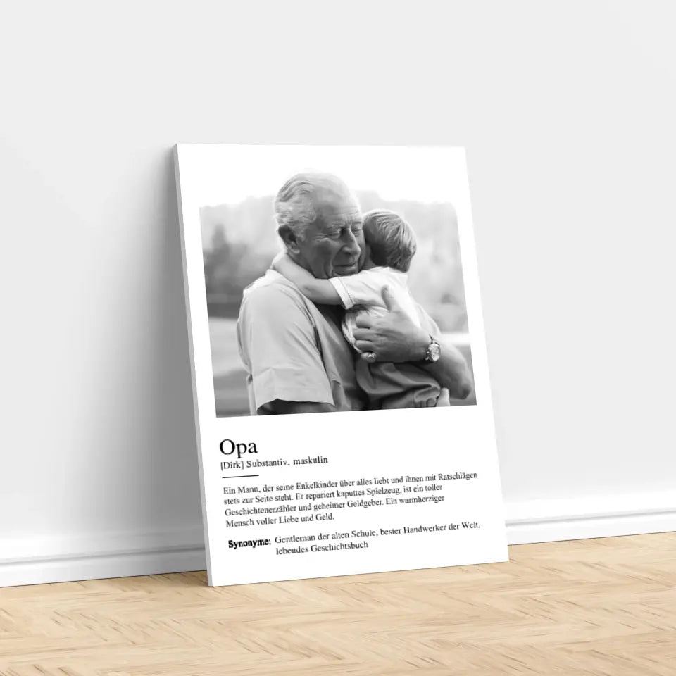 Personalisierte Leinwand "Definition Opa"