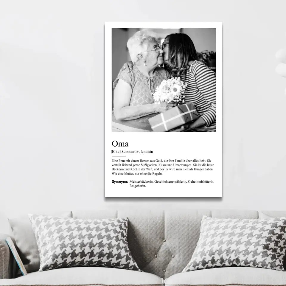 Personalisierte Leinwand "Definition Oma"