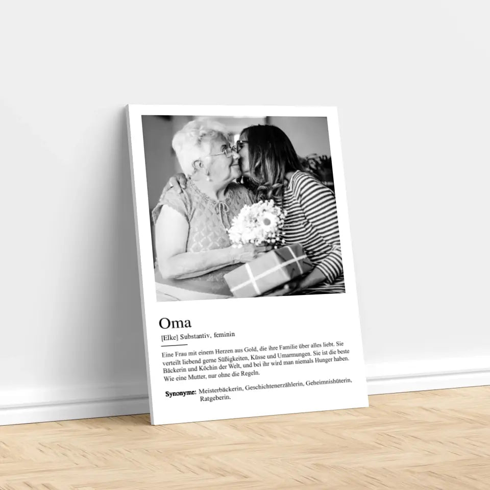 Personalisierte Leinwand "Definition Oma"