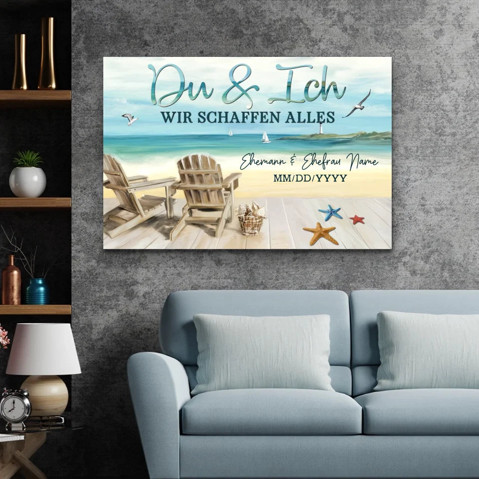Personalisierte Leinwand "Du und ich, wir schaffen alles zusammen"