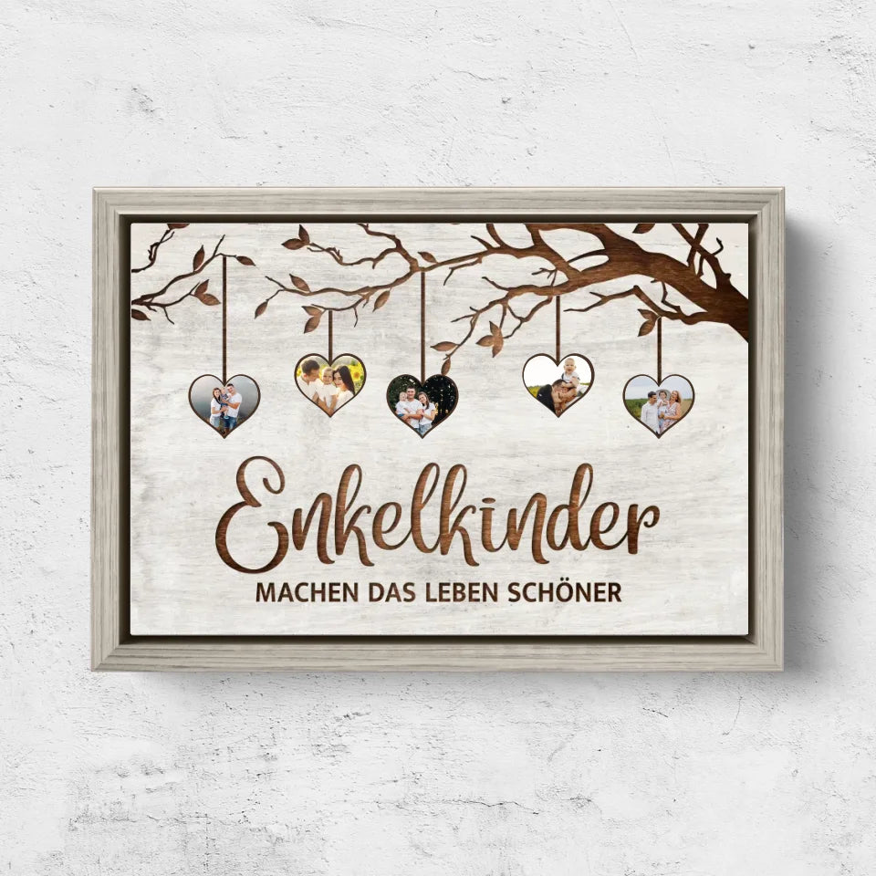 Personalisierte Leinwand "Familienbaum mit Bildern"