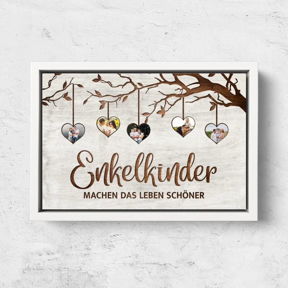 Personalisierte Leinwand "Familienbaum mit Bildern"