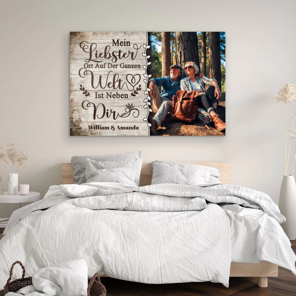 Personalisierte Leinwand "Mein Lieblingsort auf der ganzen Welt"