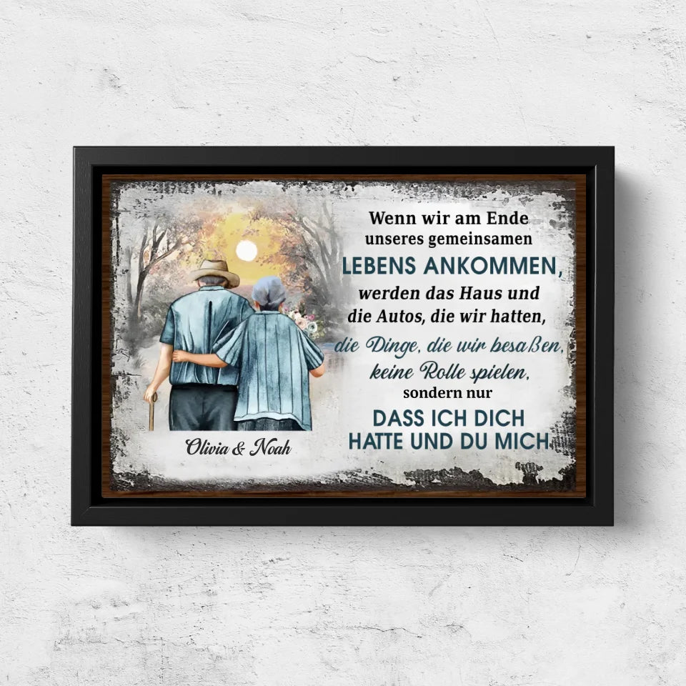 Personalisierte Leinwand "Ich hatte dich und du hattest mich - mit Sonnenuntergang"