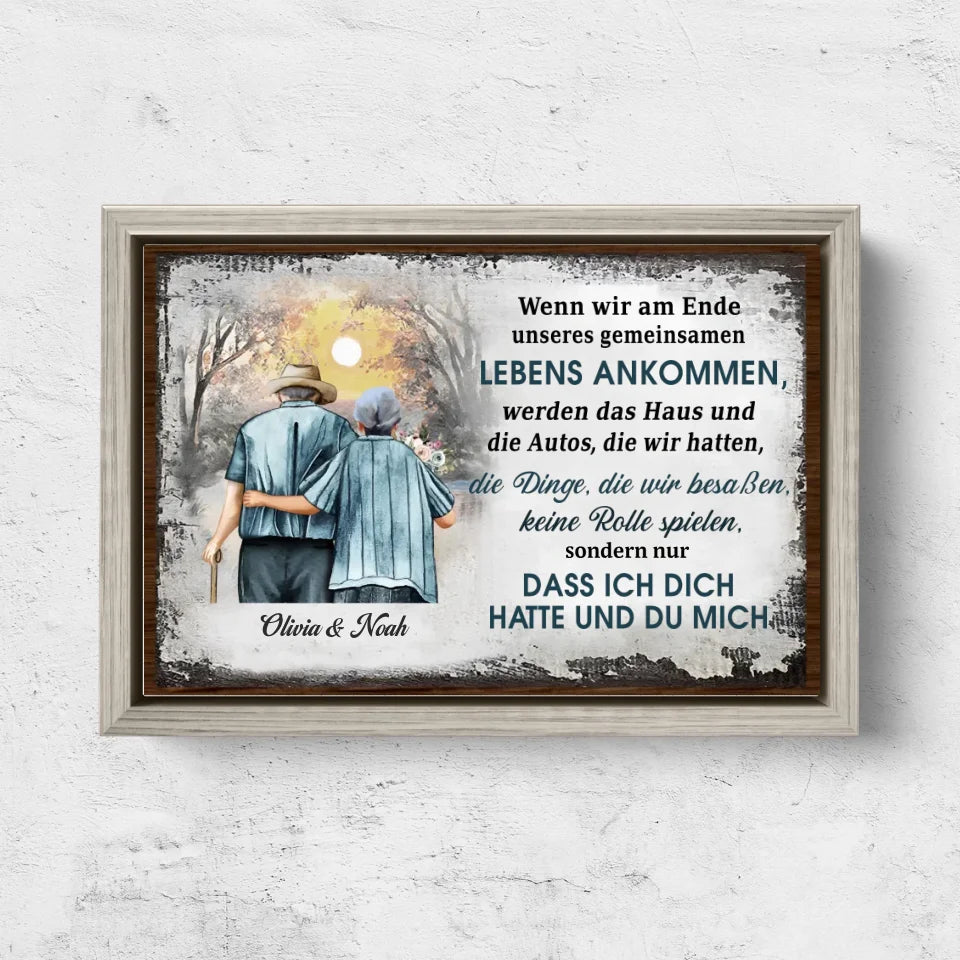 Personalisierte Leinwand "Ich hatte dich und du hattest mich - mit Sonnenuntergang"
