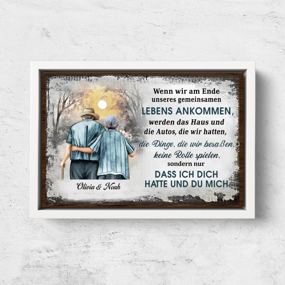 Personalisierte Leinwand "Ich hatte dich und du hattest mich - mit Sonnenuntergang"