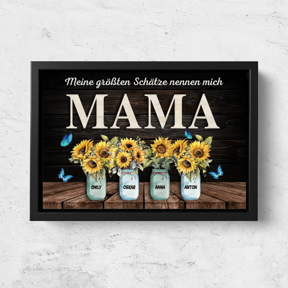 Personalisierte Leinwand "Meine größten Schätze nennen mich Mama"