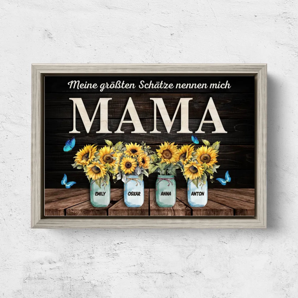 Personalisierte Leinwand "Meine größten Schätze nennen mich Mama"