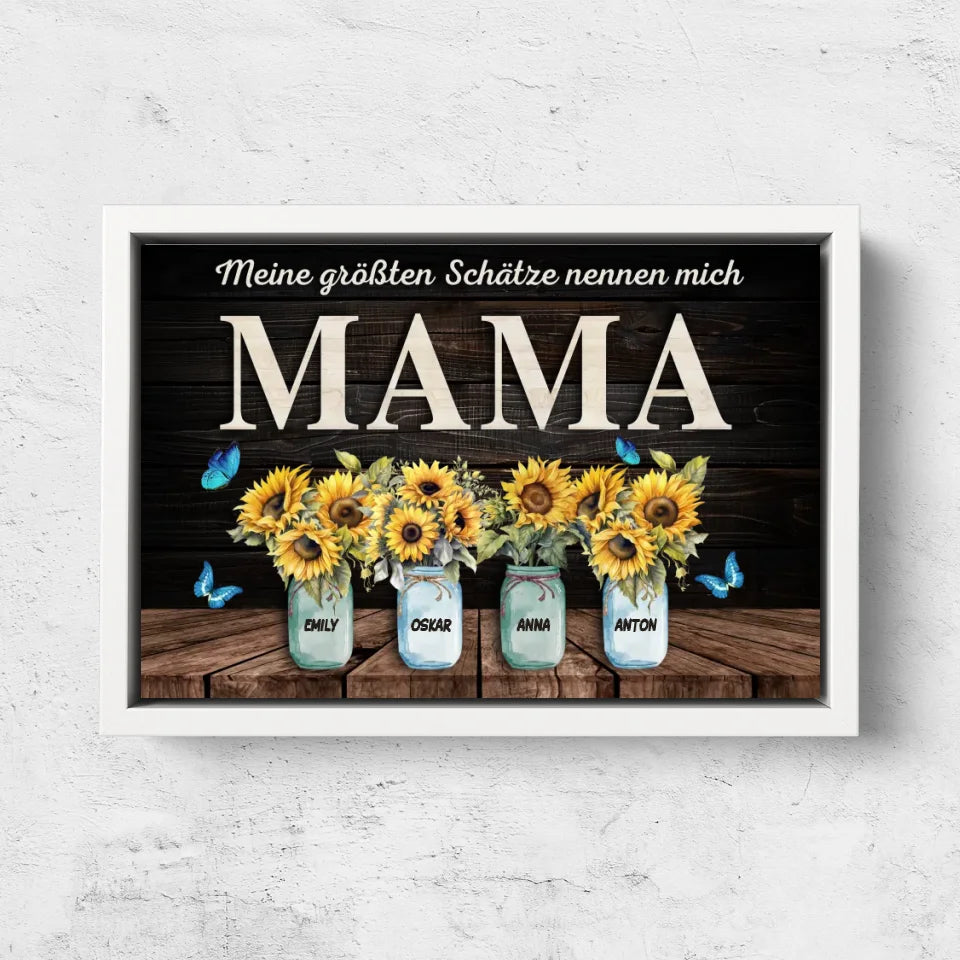 Personalisierte Leinwand "Meine größten Schätze nennen mich Mama"