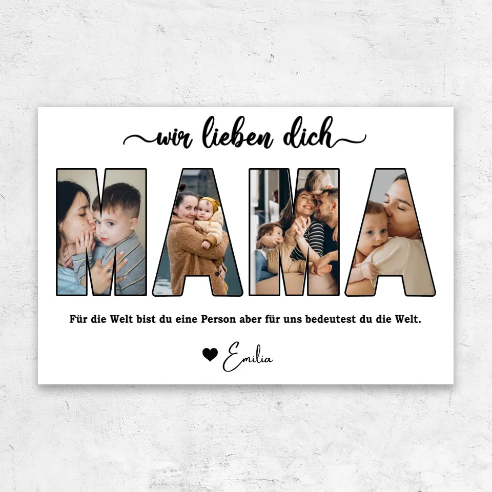 Personalisierte Leinwand "Mama, wir lieben dich"