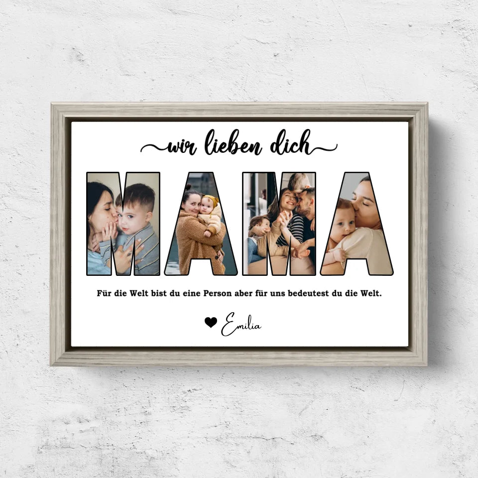 Personalisierte Leinwand "Mama, wir lieben dich"