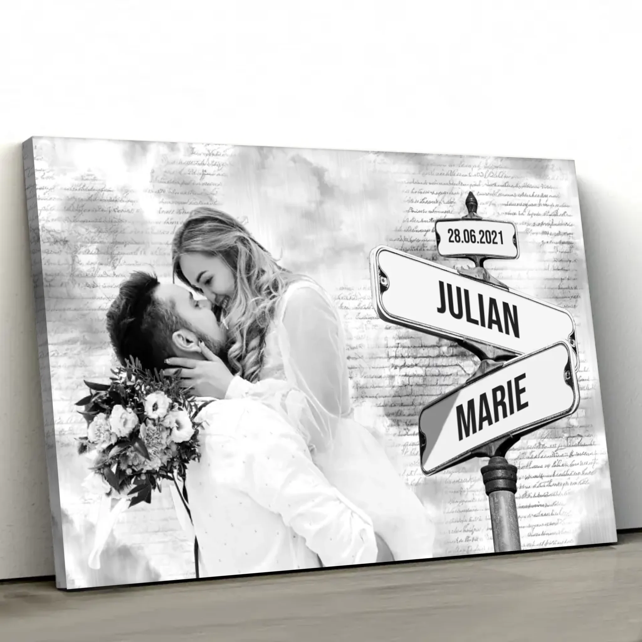Personalisierte Leinwand "Straßenschild mit eigenem Foto"