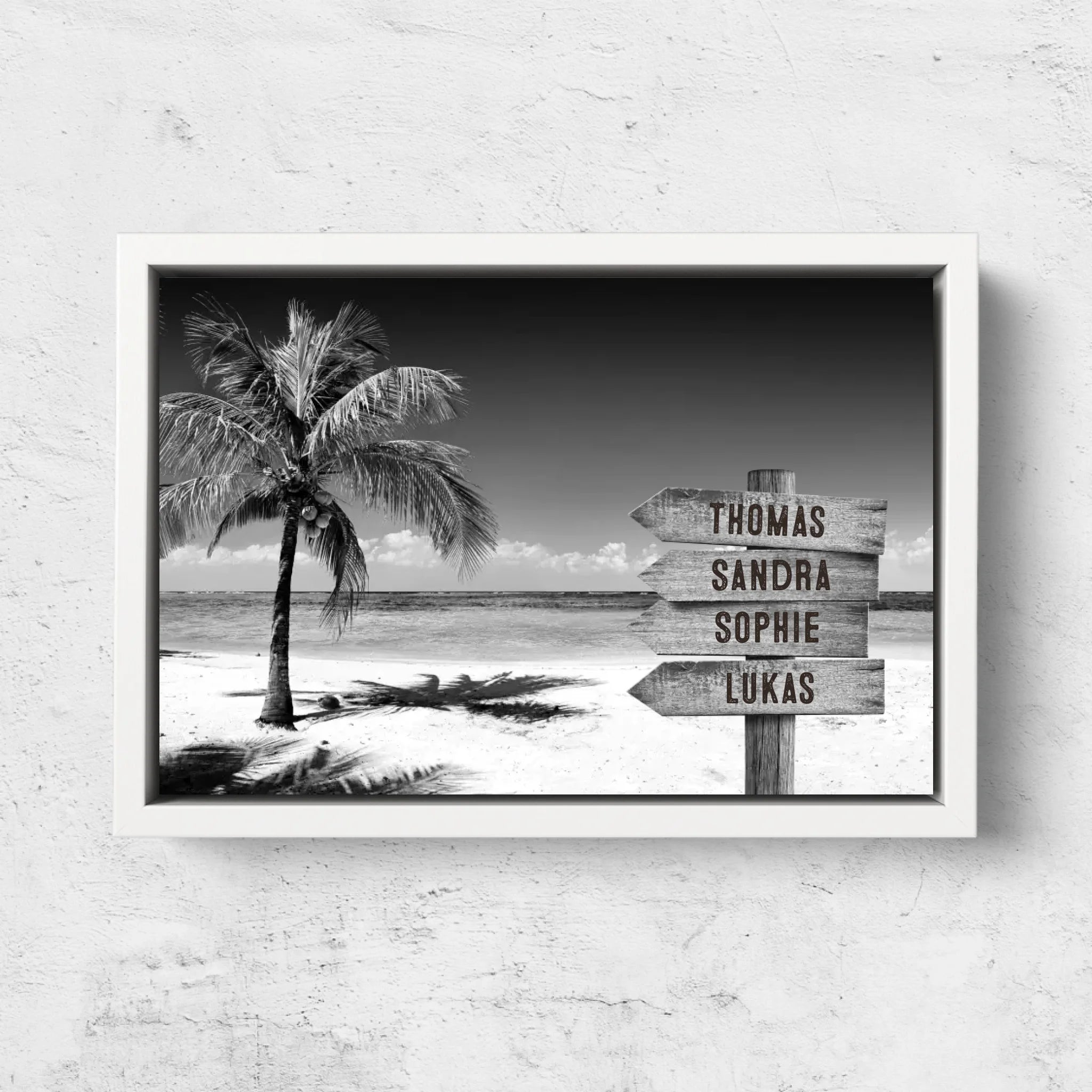 Personalisierte Leinwand "Wegweiser am tropischen Ocean"