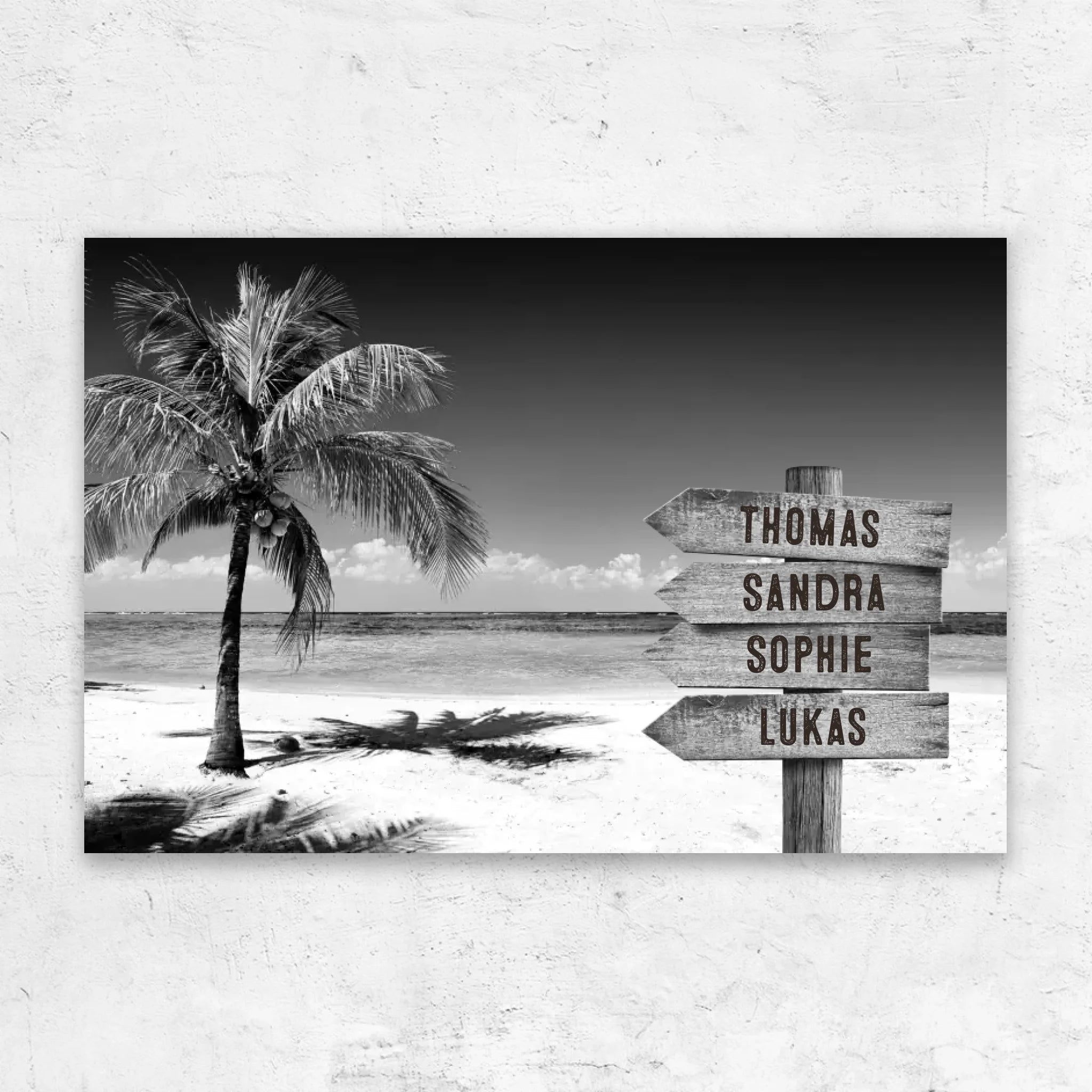 Personalisierte Leinwand "Wegweiser am tropischen Ocean"