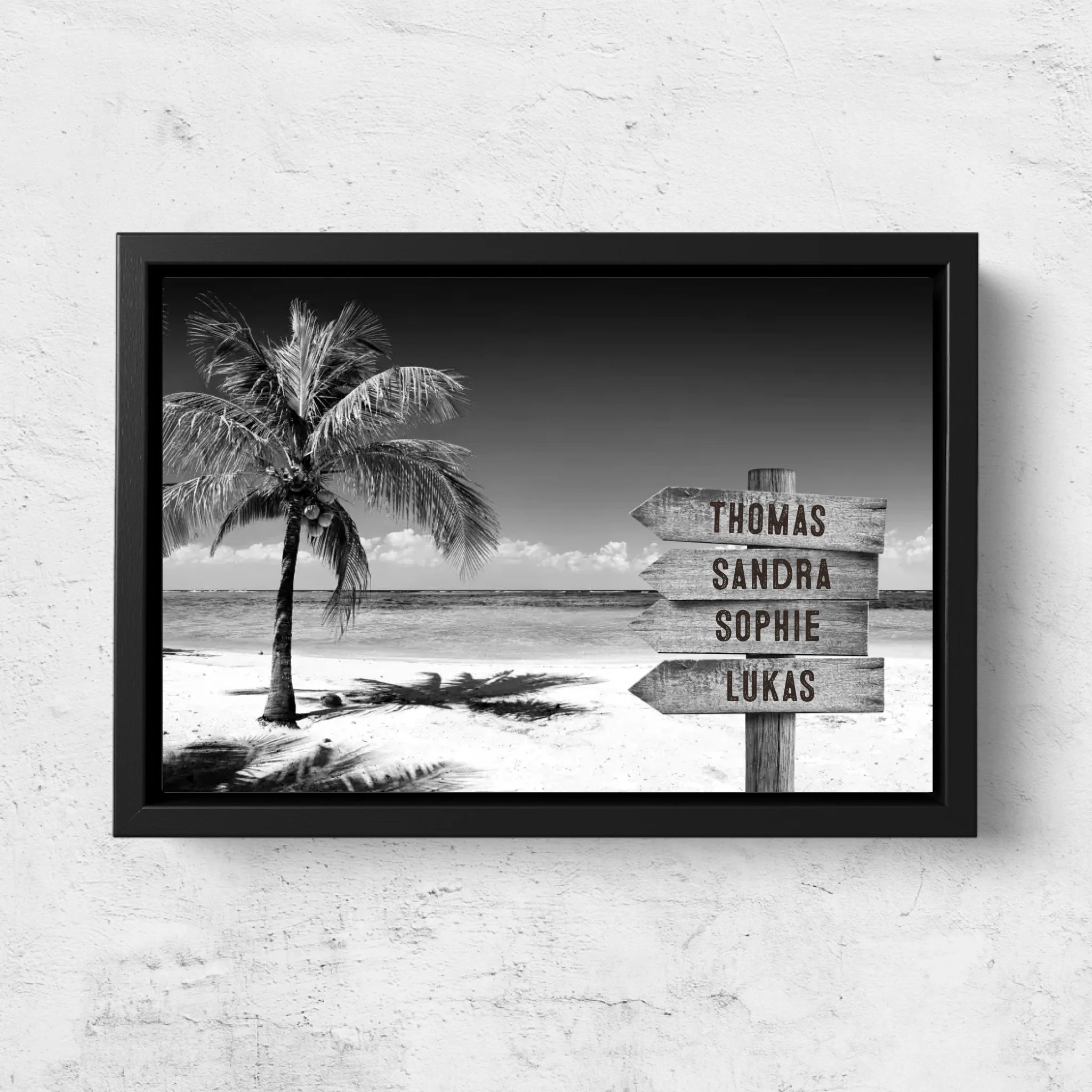 Personalisierte Leinwand "Wegweiser am tropischen Ocean"