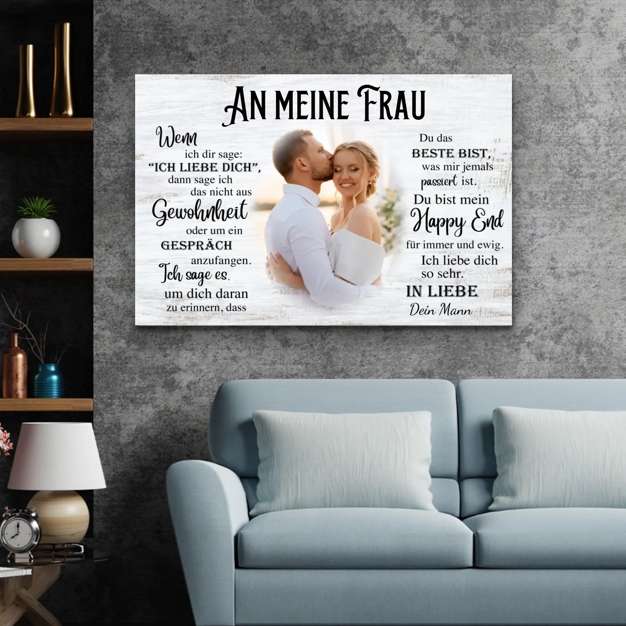 Personalisierte Leinwand "An meine Frau"