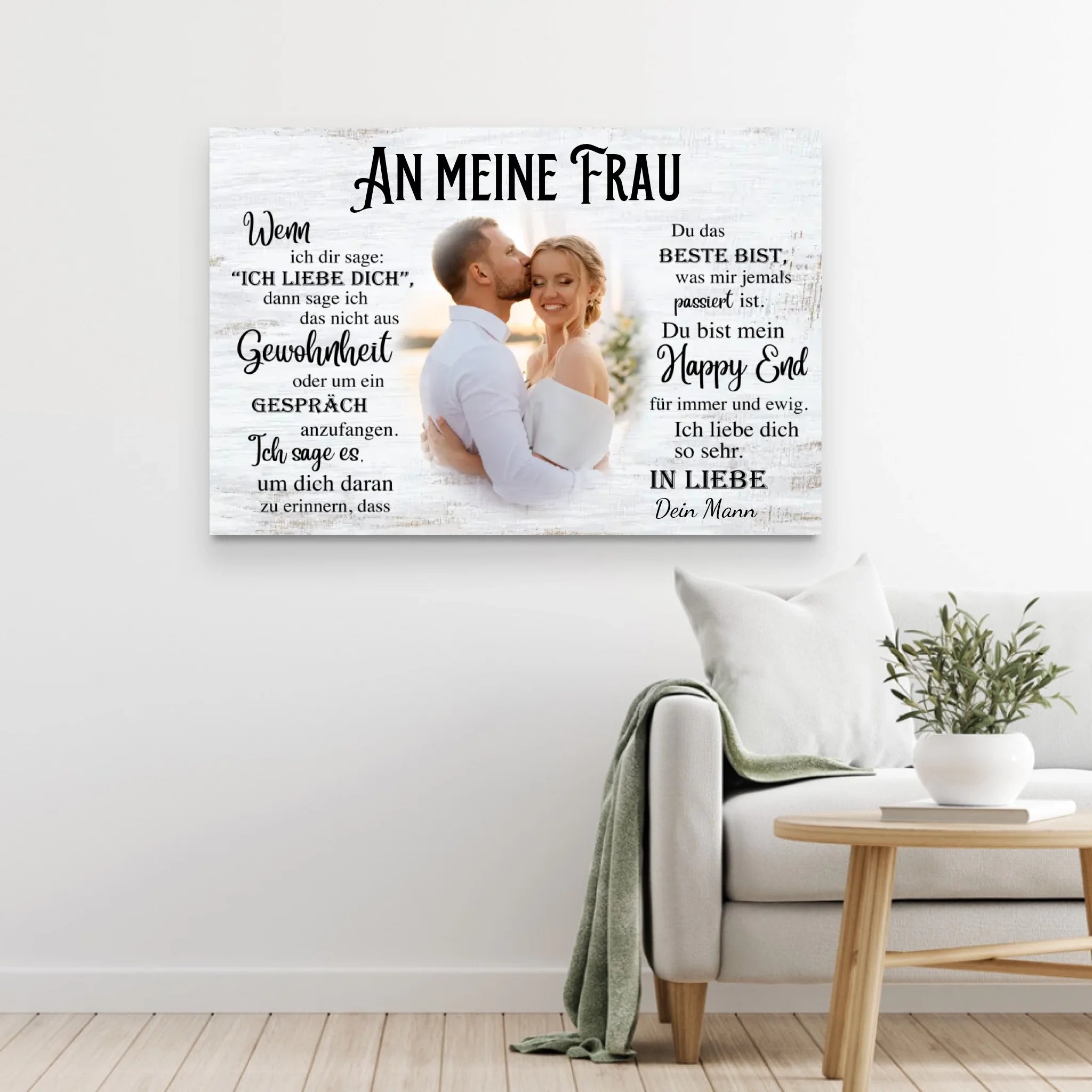 Personalisierte Leinwand "An meine Frau"