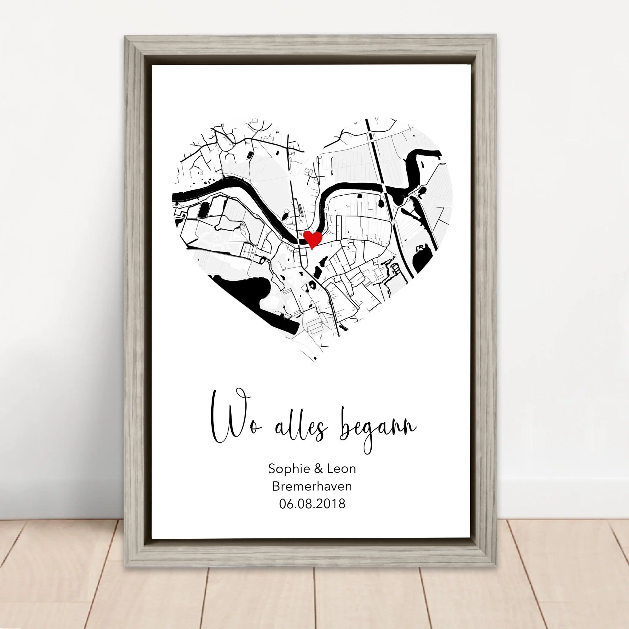 Personalisierte Leinwand "Wo alles begann"