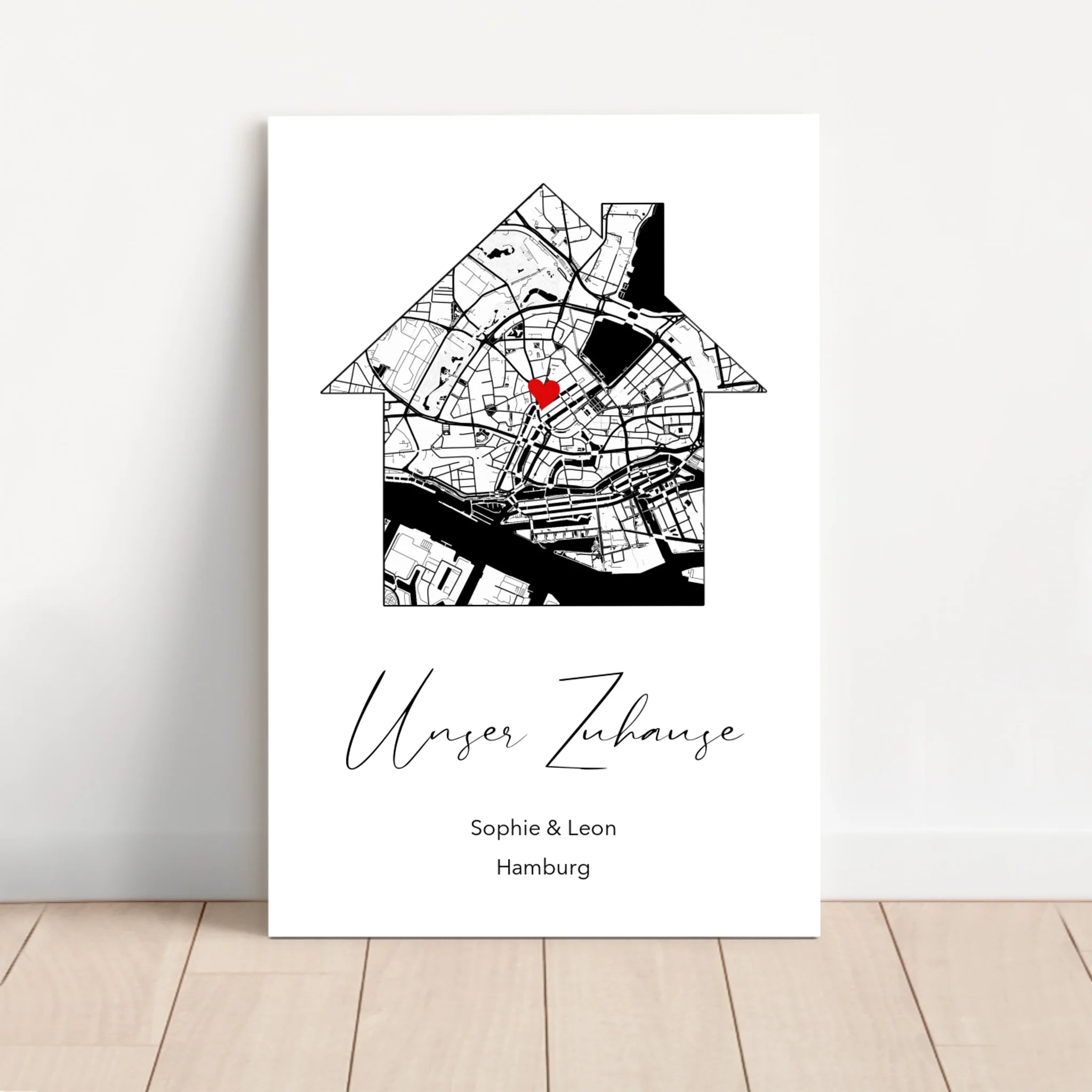 Personalisierte Leinwand "Unser Zuhause"