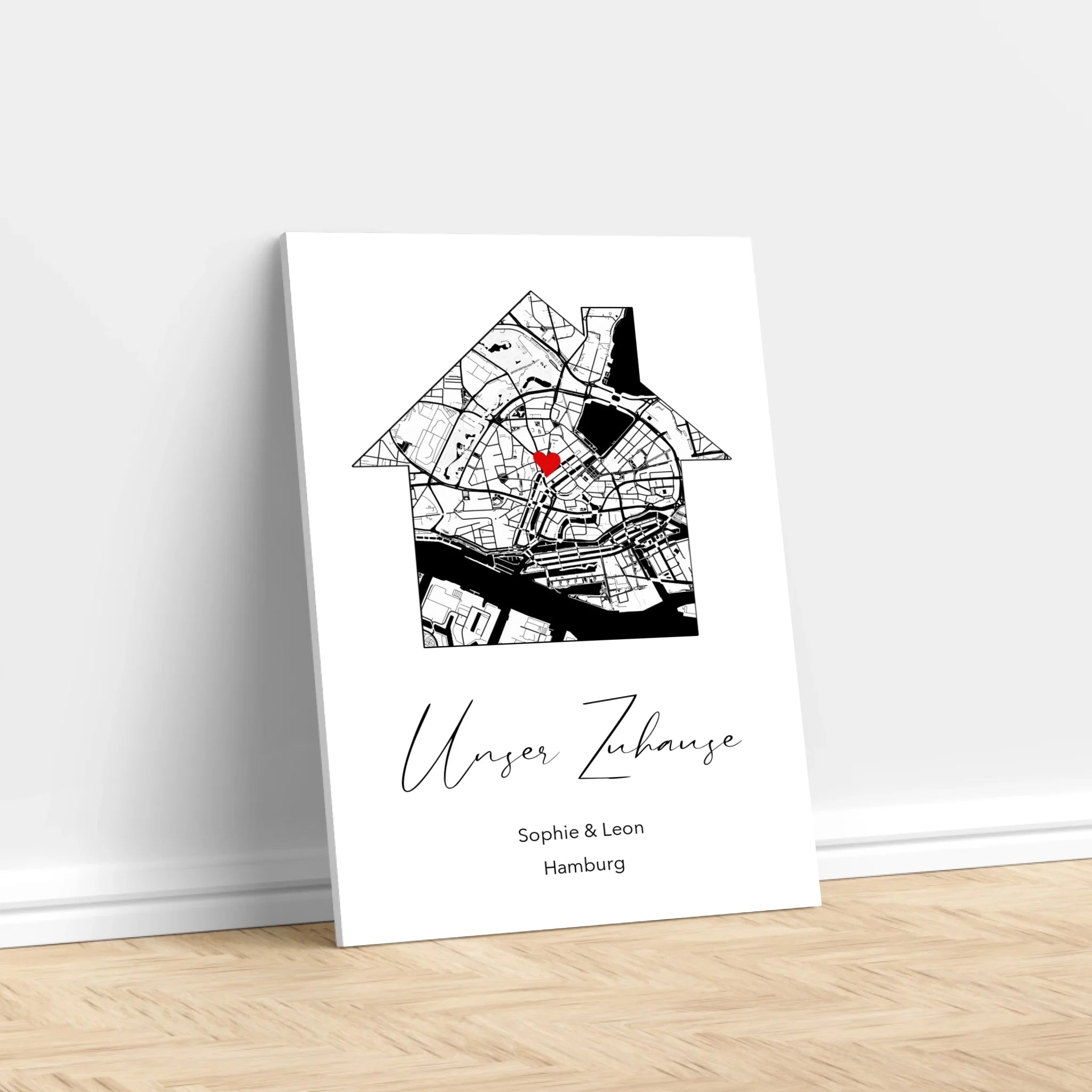 Personalisierte Leinwand "Unser Zuhause"