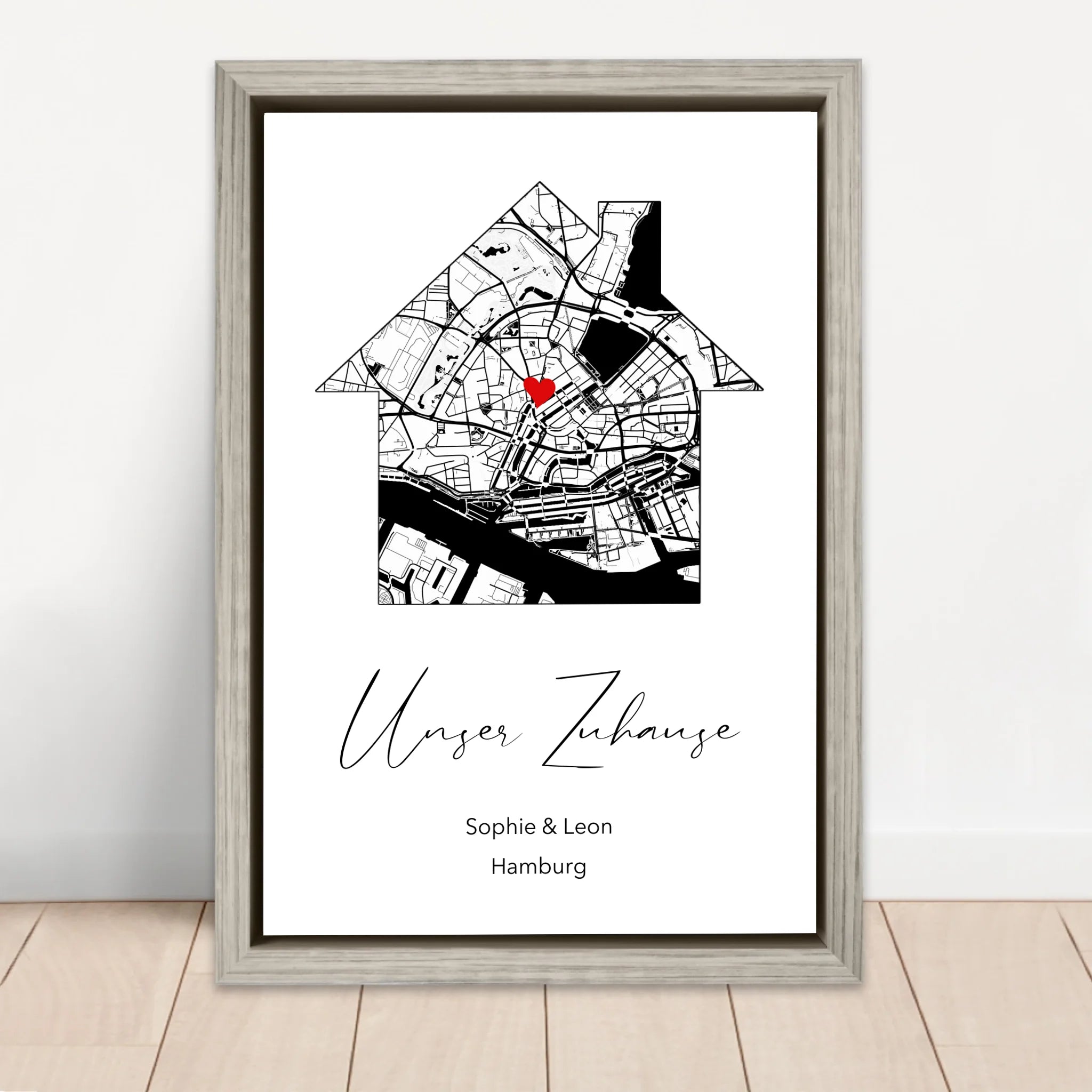 Personalisierte Leinwand "Unser Zuhause"