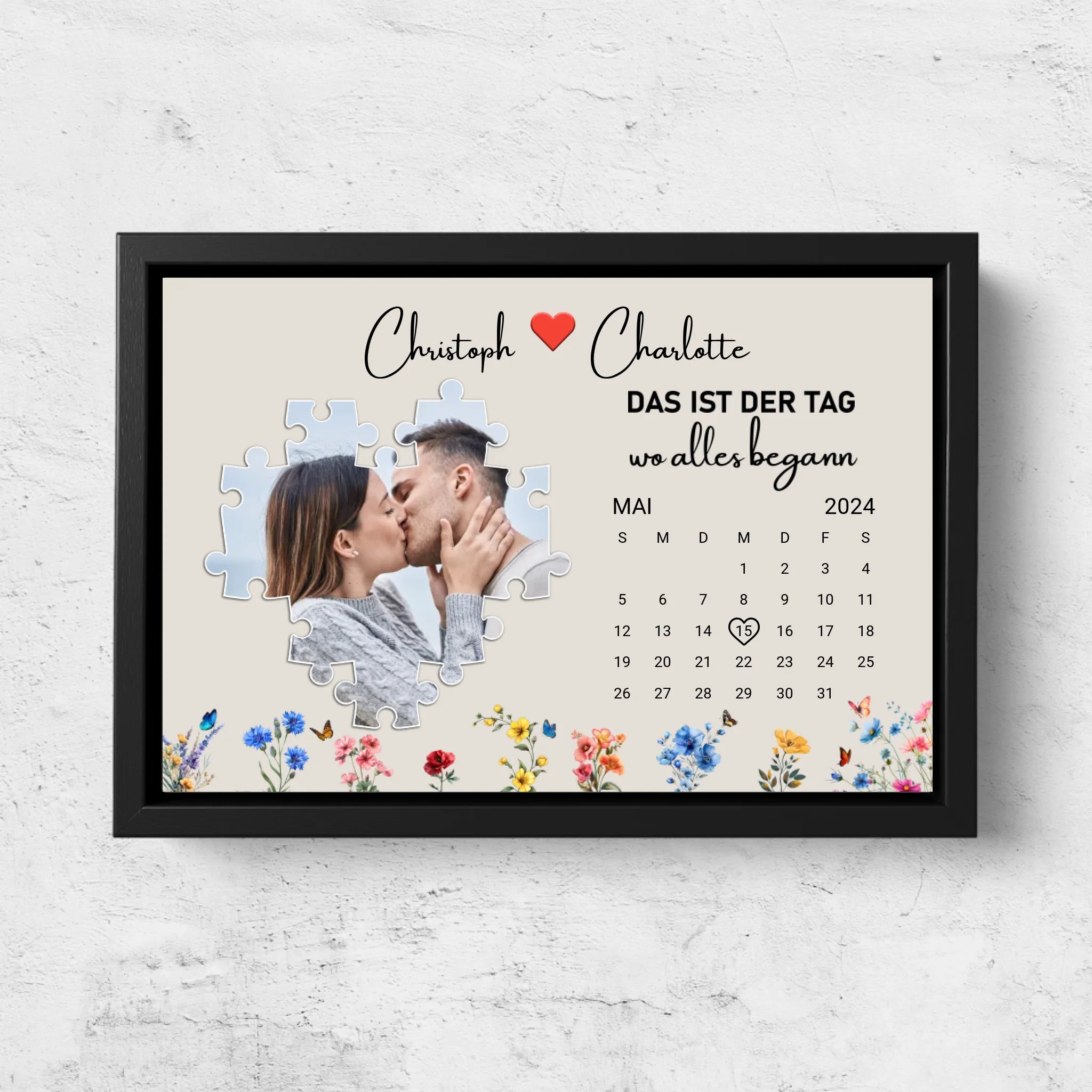 Personalisierte Leinwand "Das ist der Tag, wo alles begann"