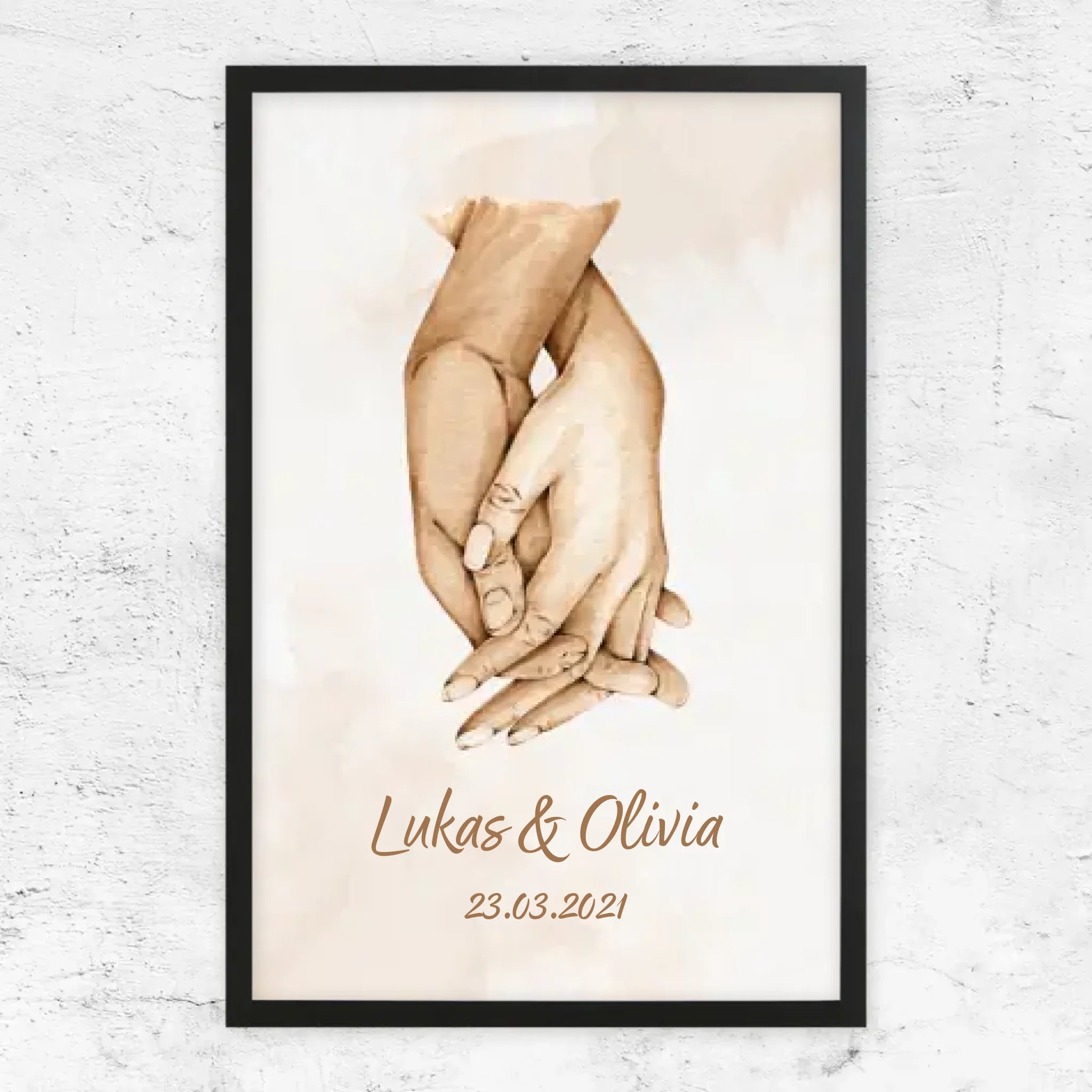 Personalisiertes Poster "Hand in Hand"