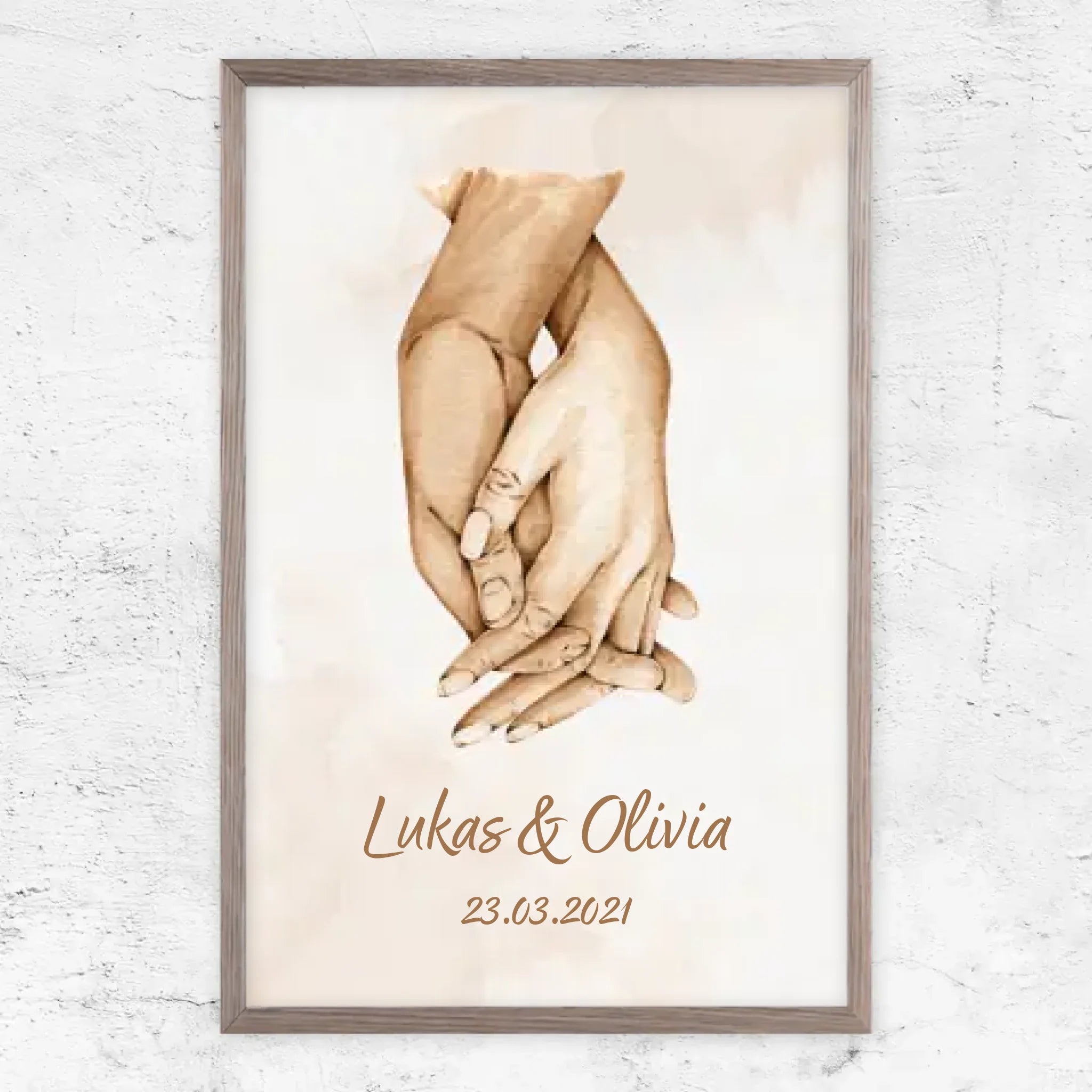 Personalisiertes Poster "Hand in Hand"
