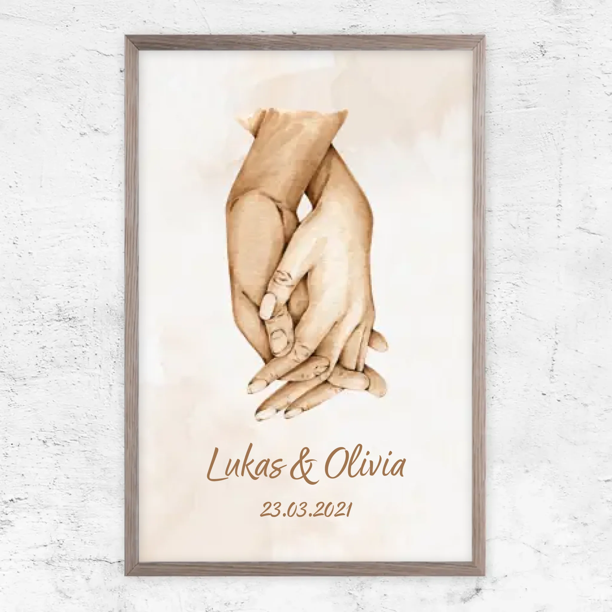 Personalisiertes Poster "Hand in Hand"
