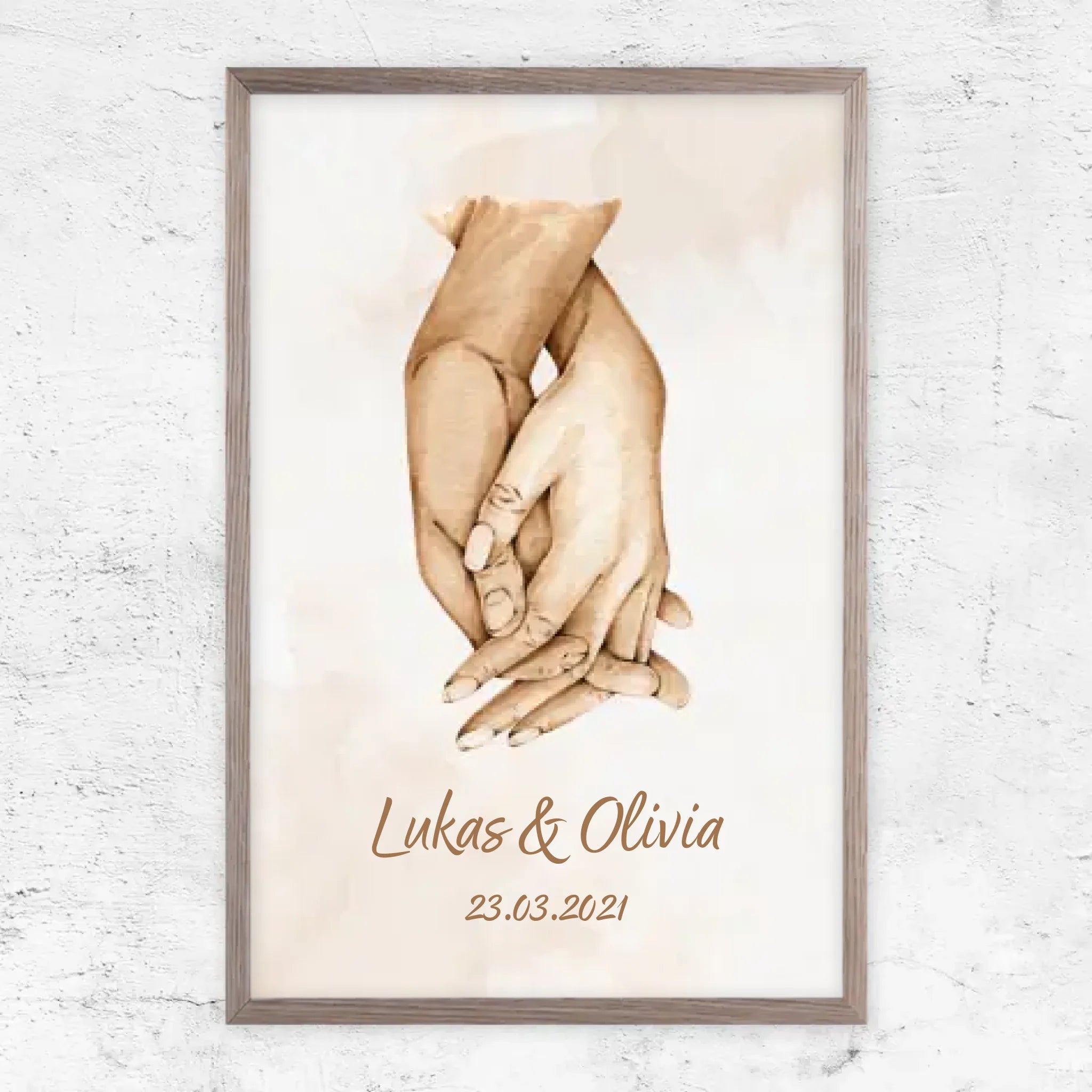 Personalisiertes Poster "Hand in Hand"