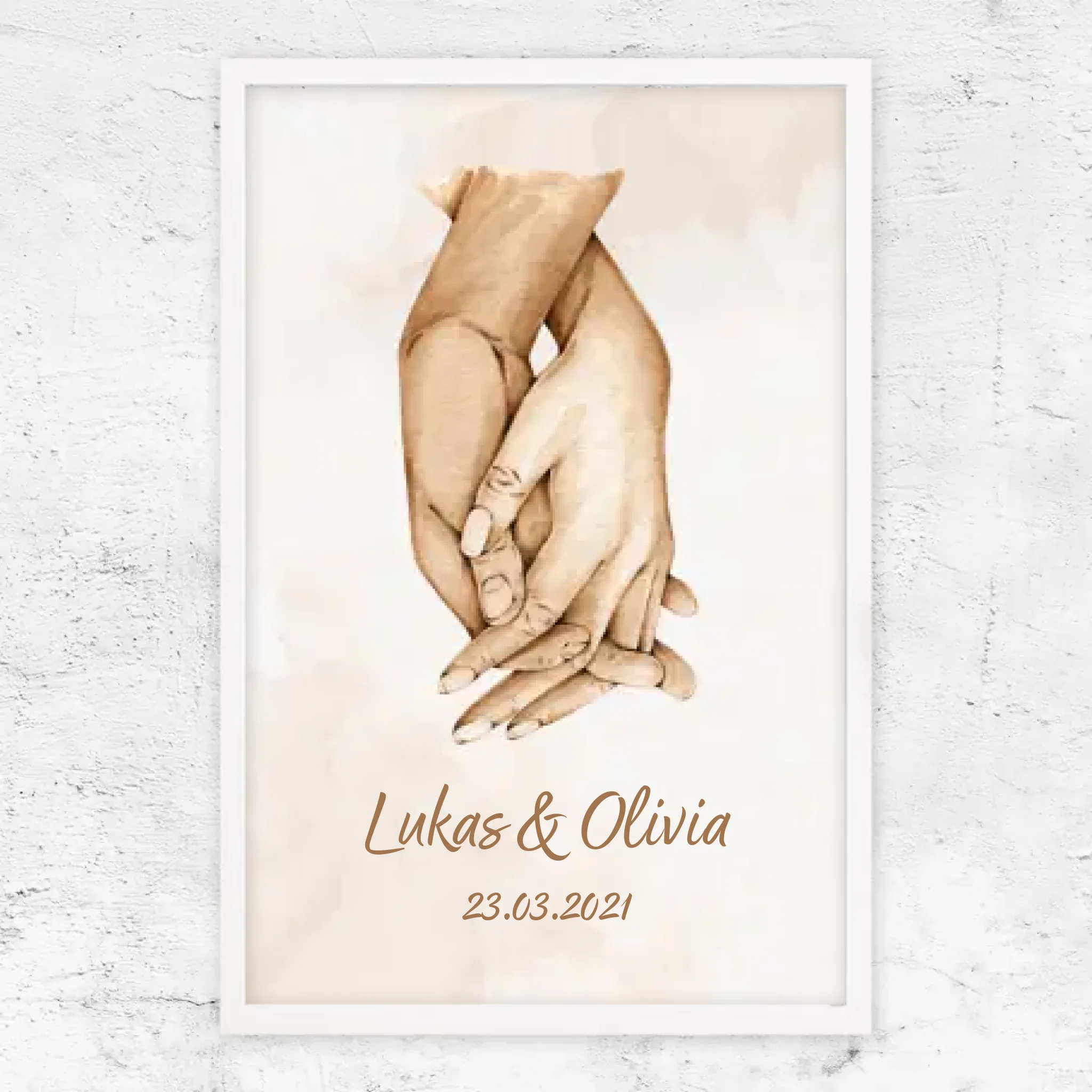 Personalisiertes Poster "Hand in Hand"