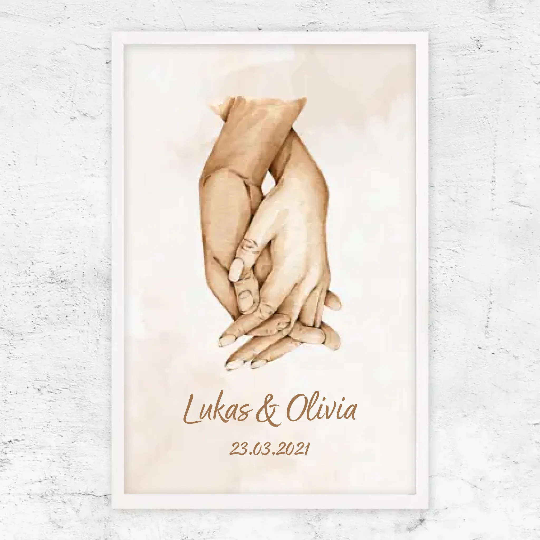 Personalisiertes Poster "Hand in Hand"