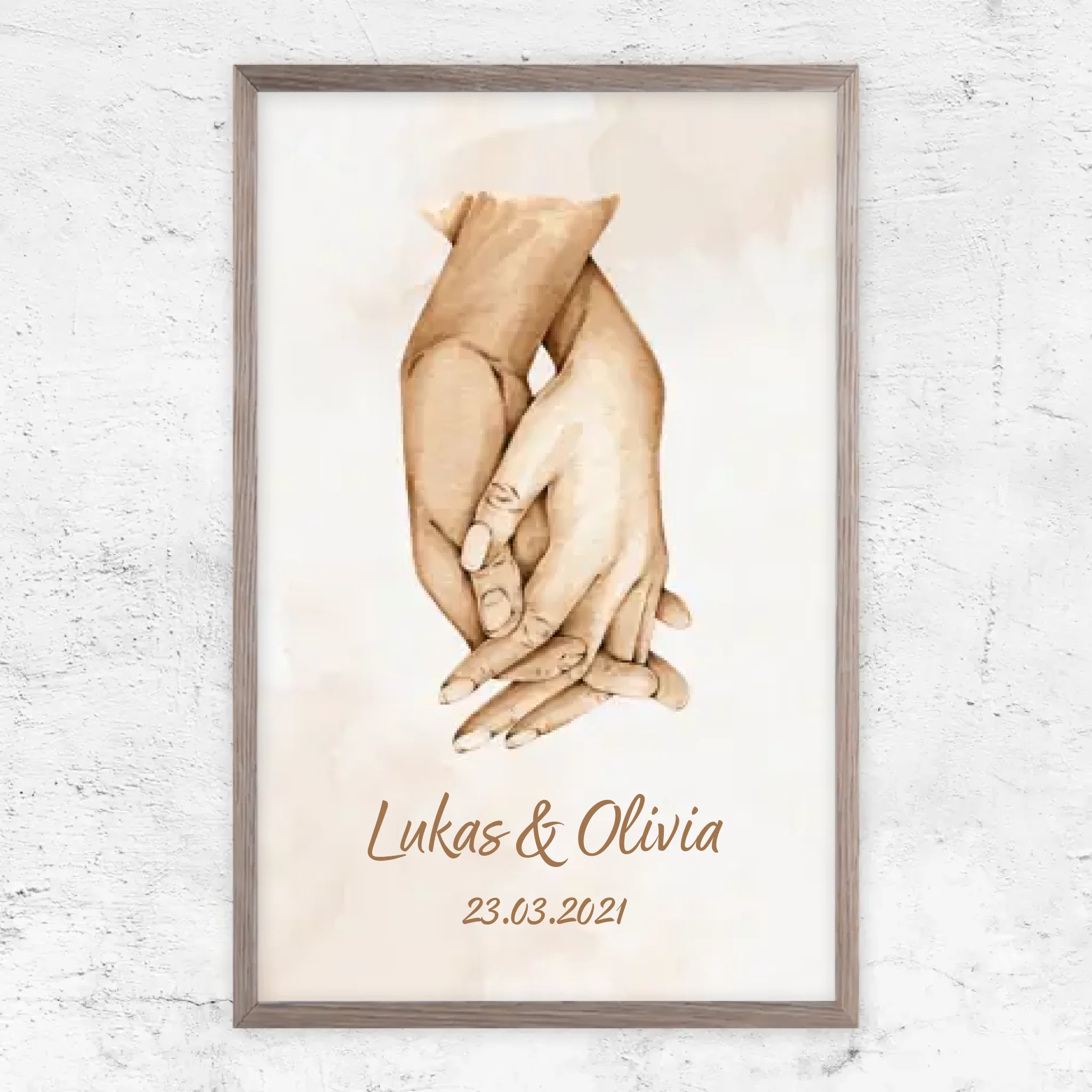 Personalisiertes Poster "Hand in Hand"
