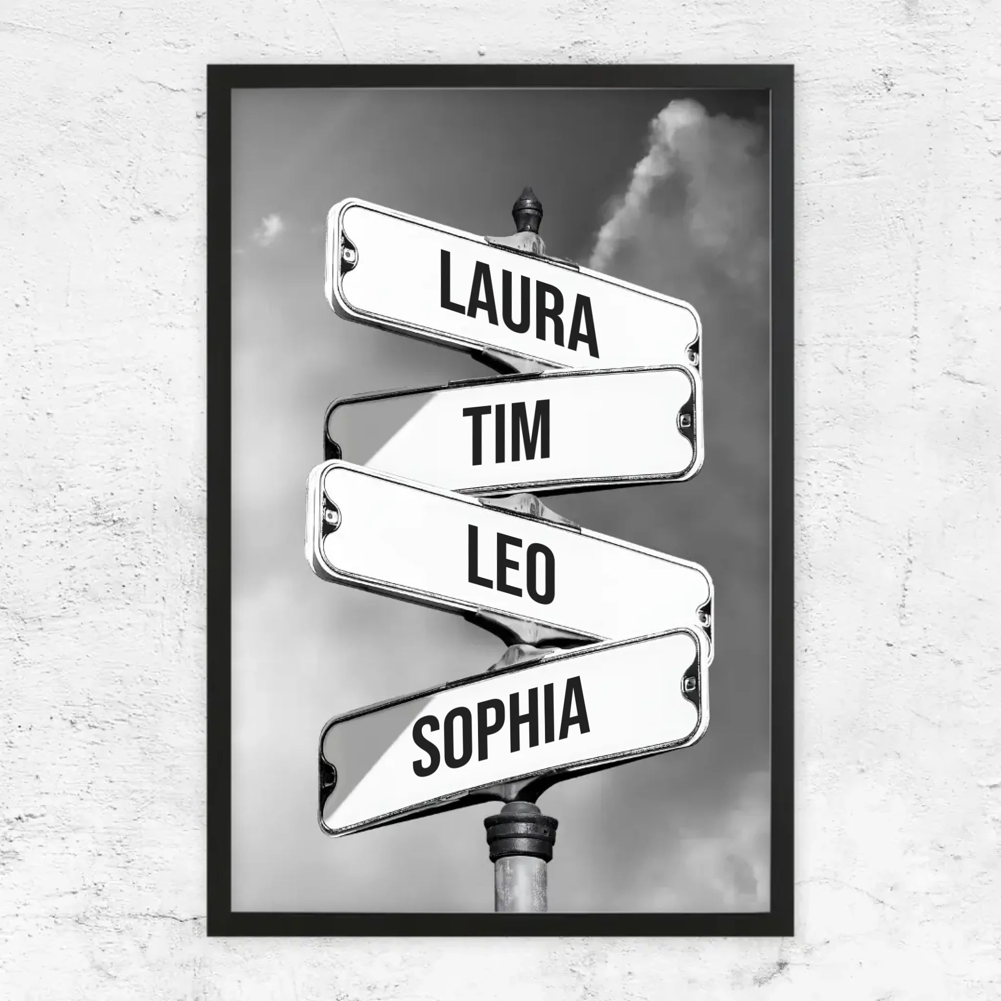 Personalisiertes Poster "Vintage Straßenschild für Familien"