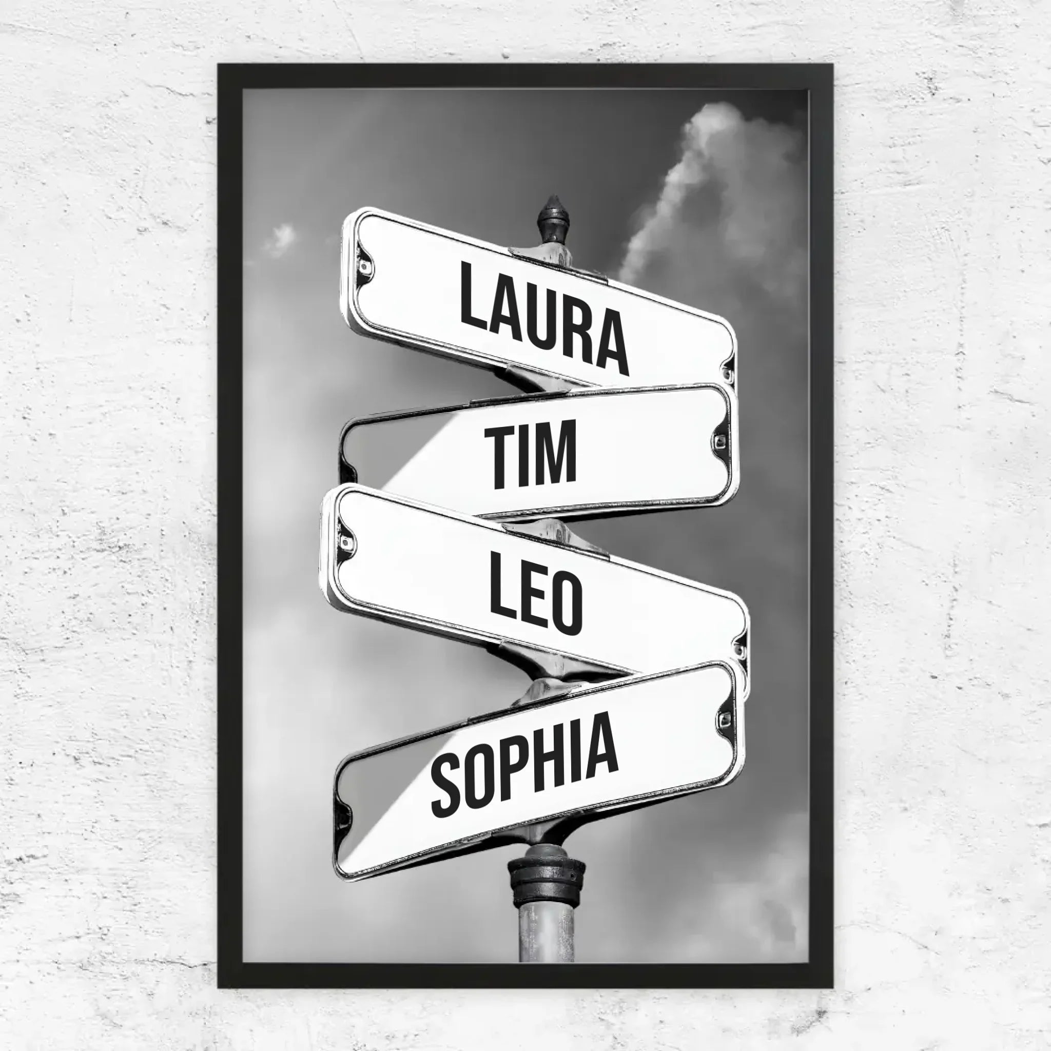 Personalisiertes Poster "Vintage Straßenschild für Familien"