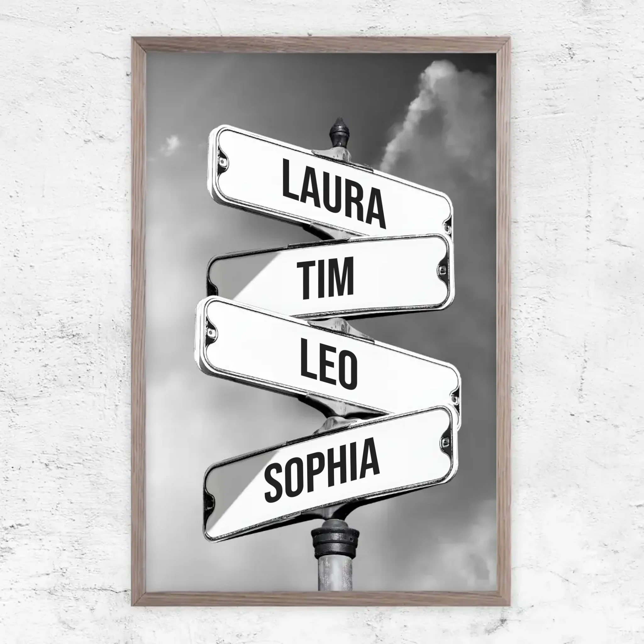 Personalisiertes Poster "Vintage Straßenschild für Familien"