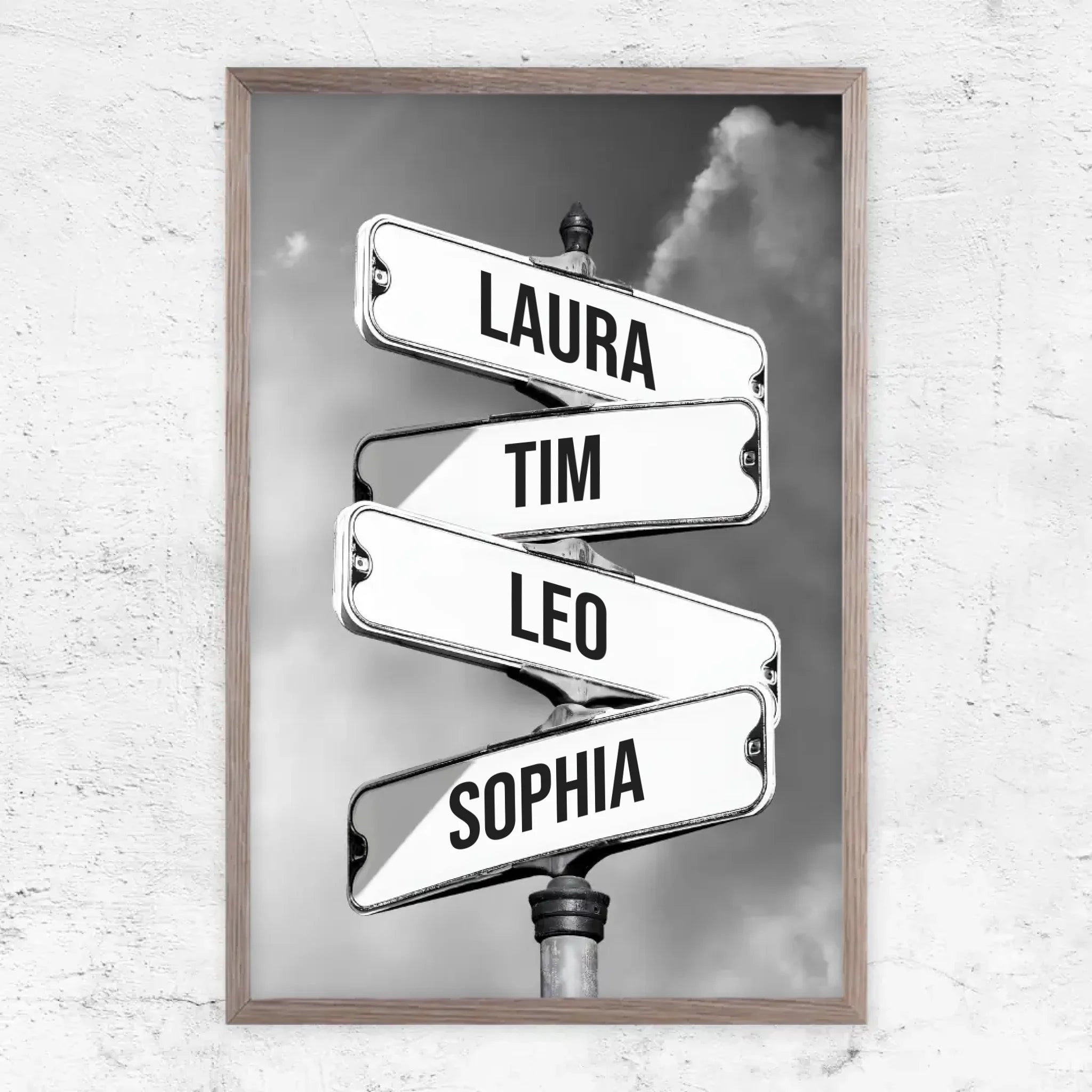 Personalisiertes Poster "Vintage Straßenschild für Familien"