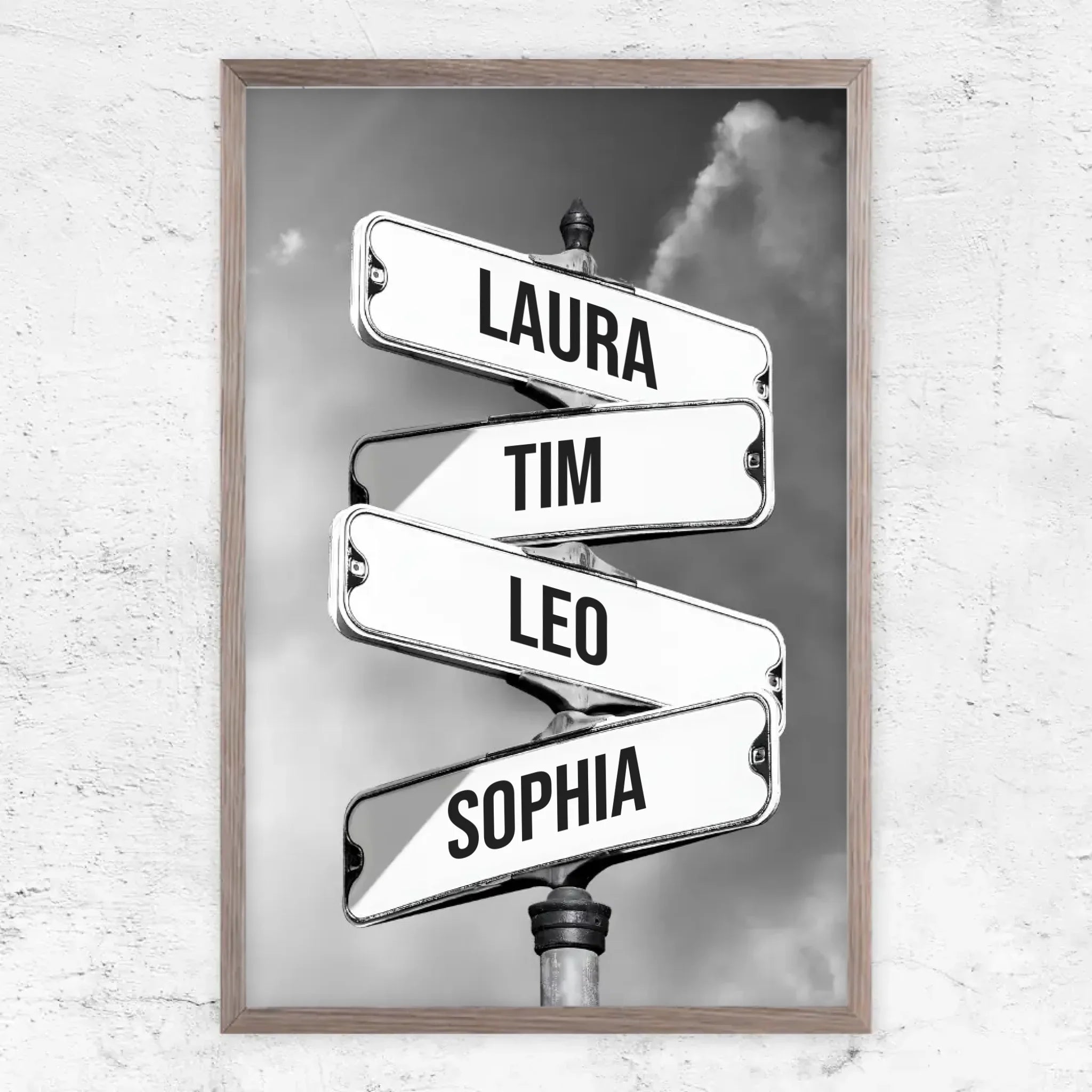 Personalisiertes Poster "Vintage Straßenschild für Familien"