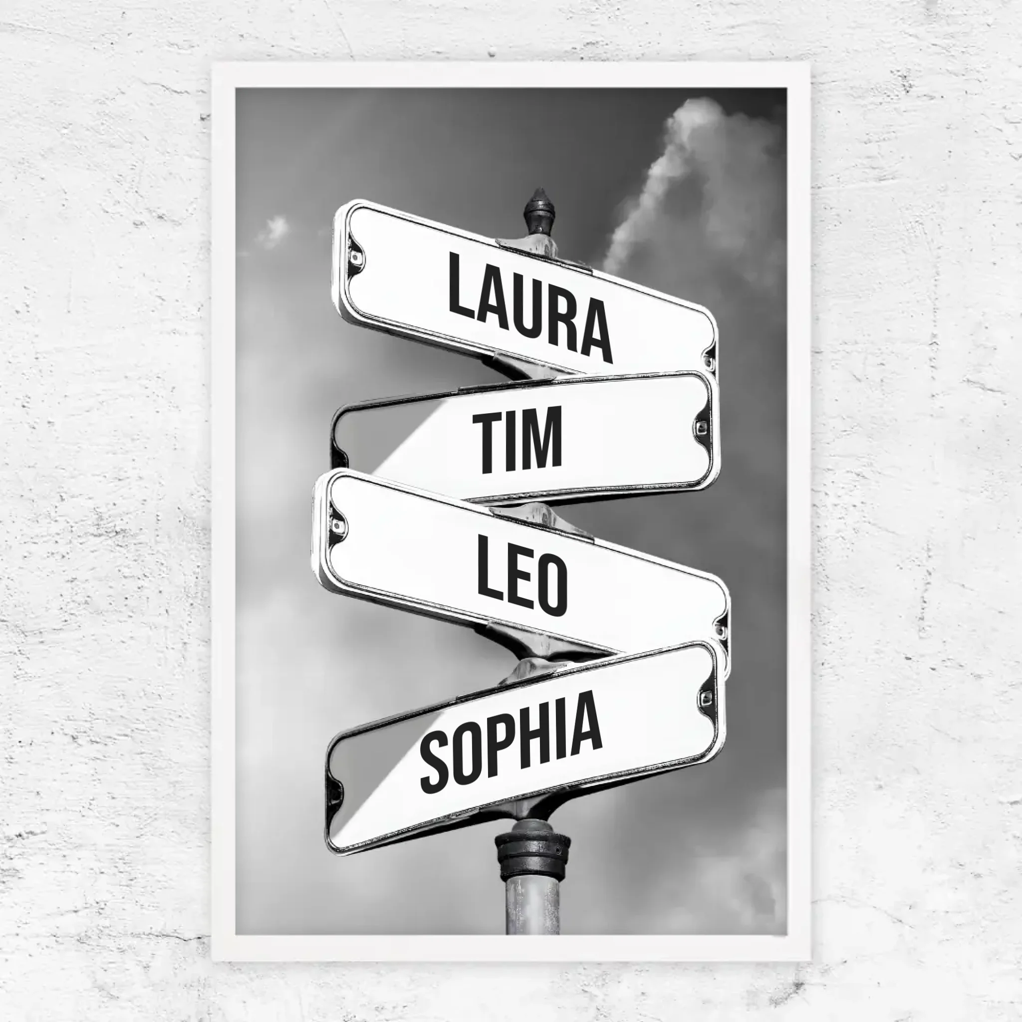 Personalisiertes Poster "Vintage Straßenschild für Familien"