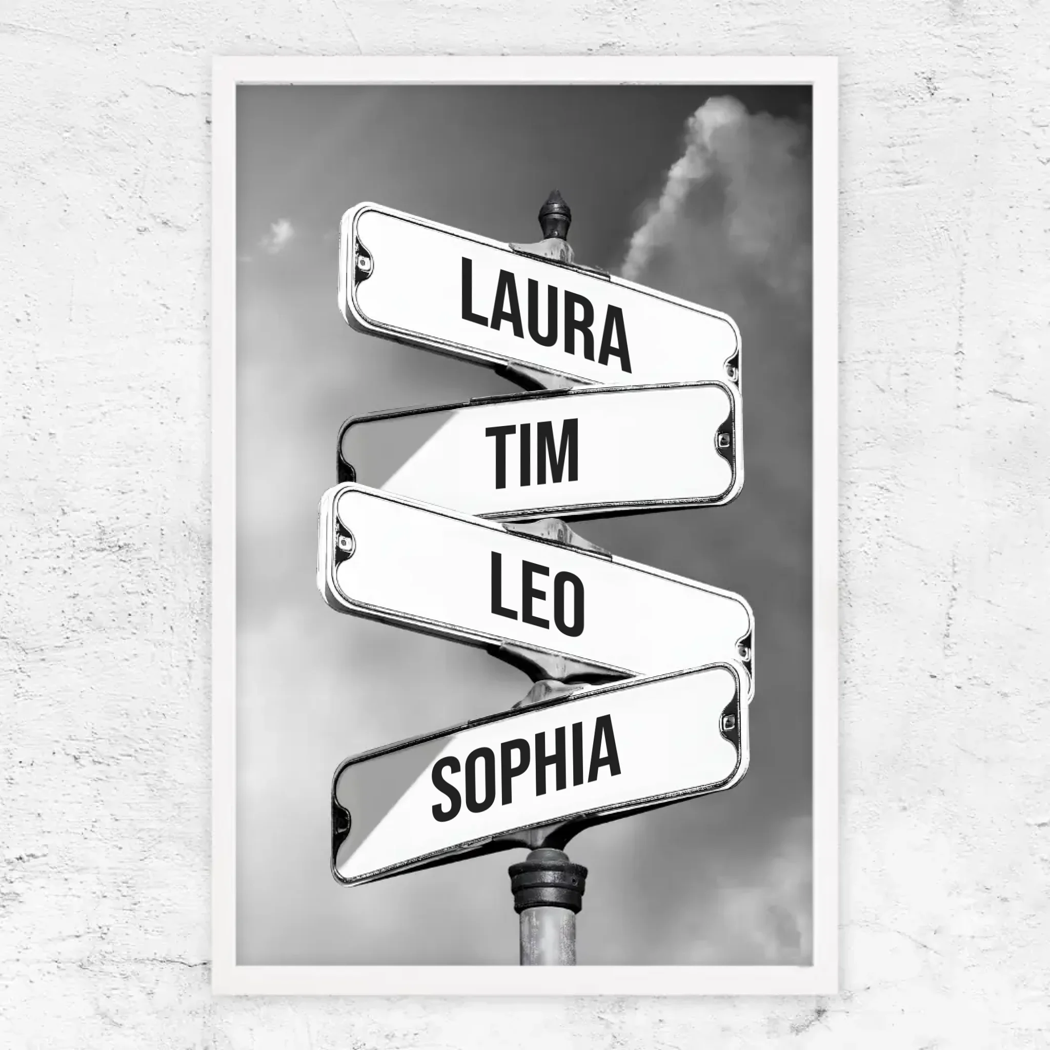 Personalisiertes Poster "Vintage Straßenschild für Familien"