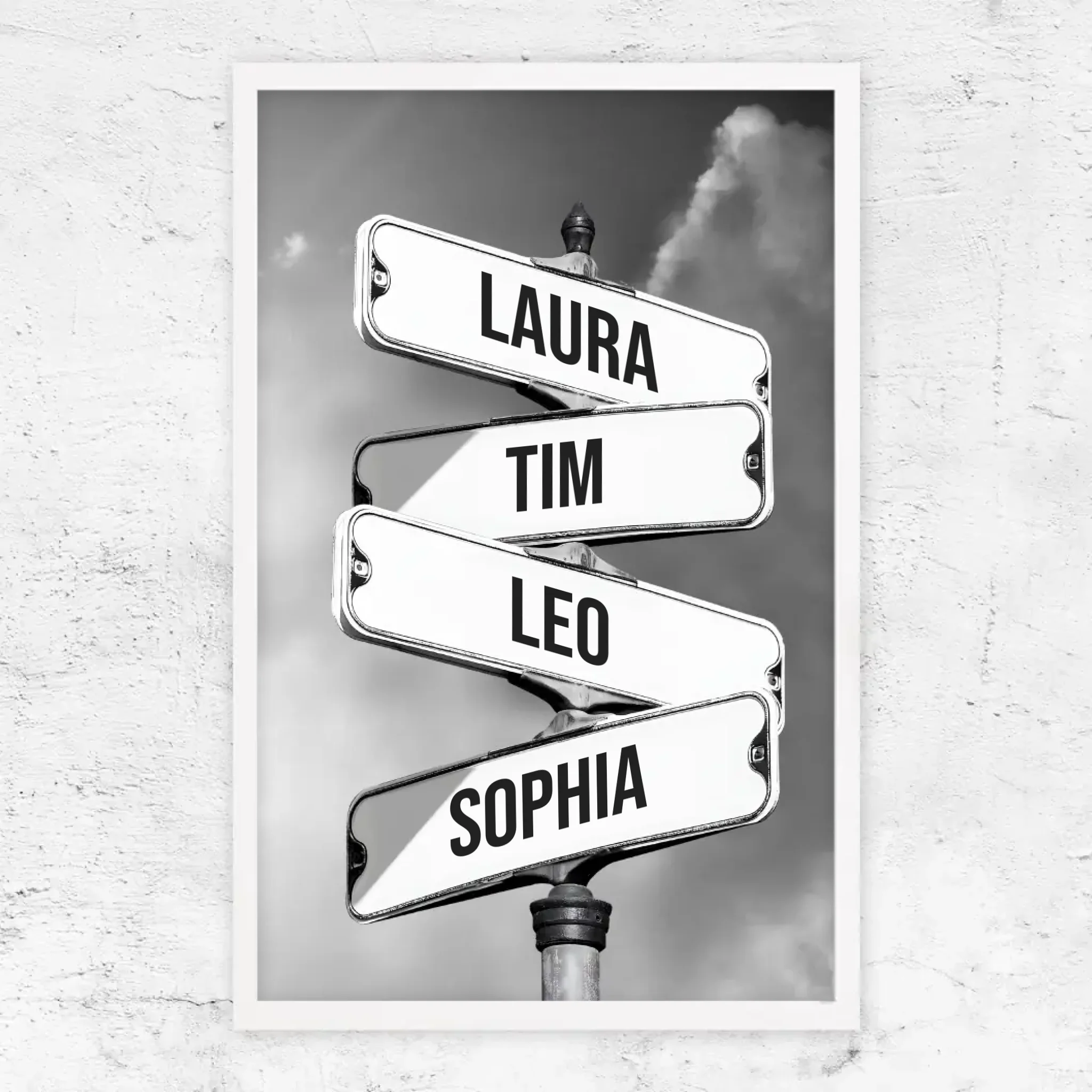 Personalisiertes Poster "Vintage Straßenschild für Familien"