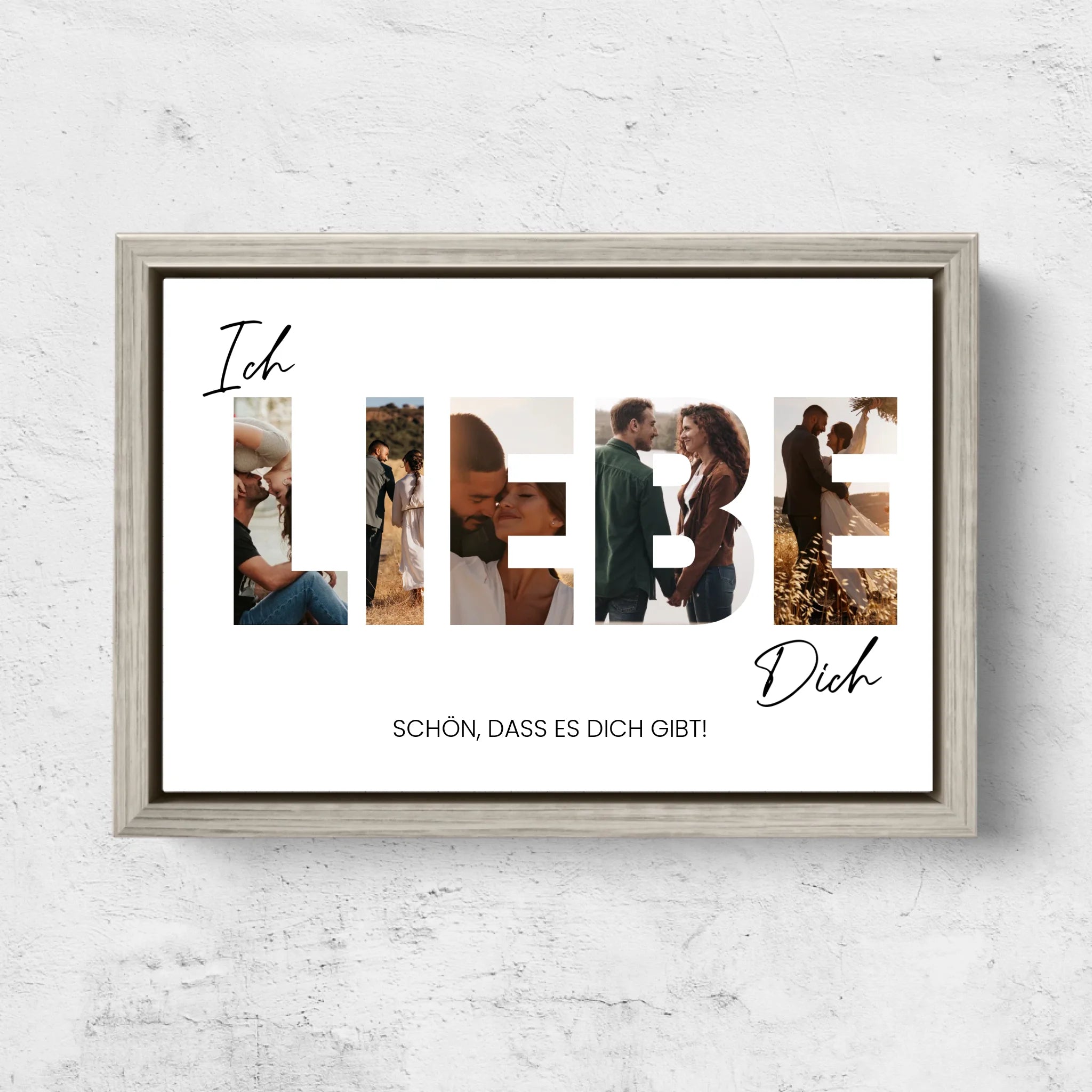 Personalisierte Leinwand "Ich liebe dich - Mit Fotos"