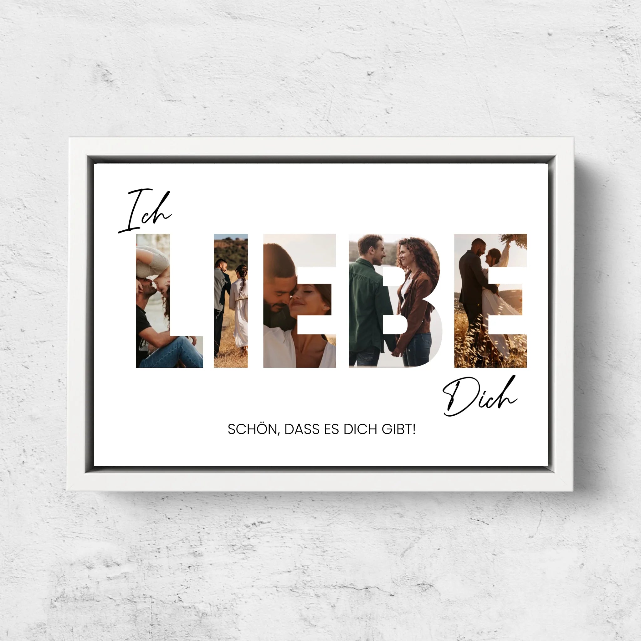 Personalisierte Leinwand "Ich liebe dich - Mit Fotos"