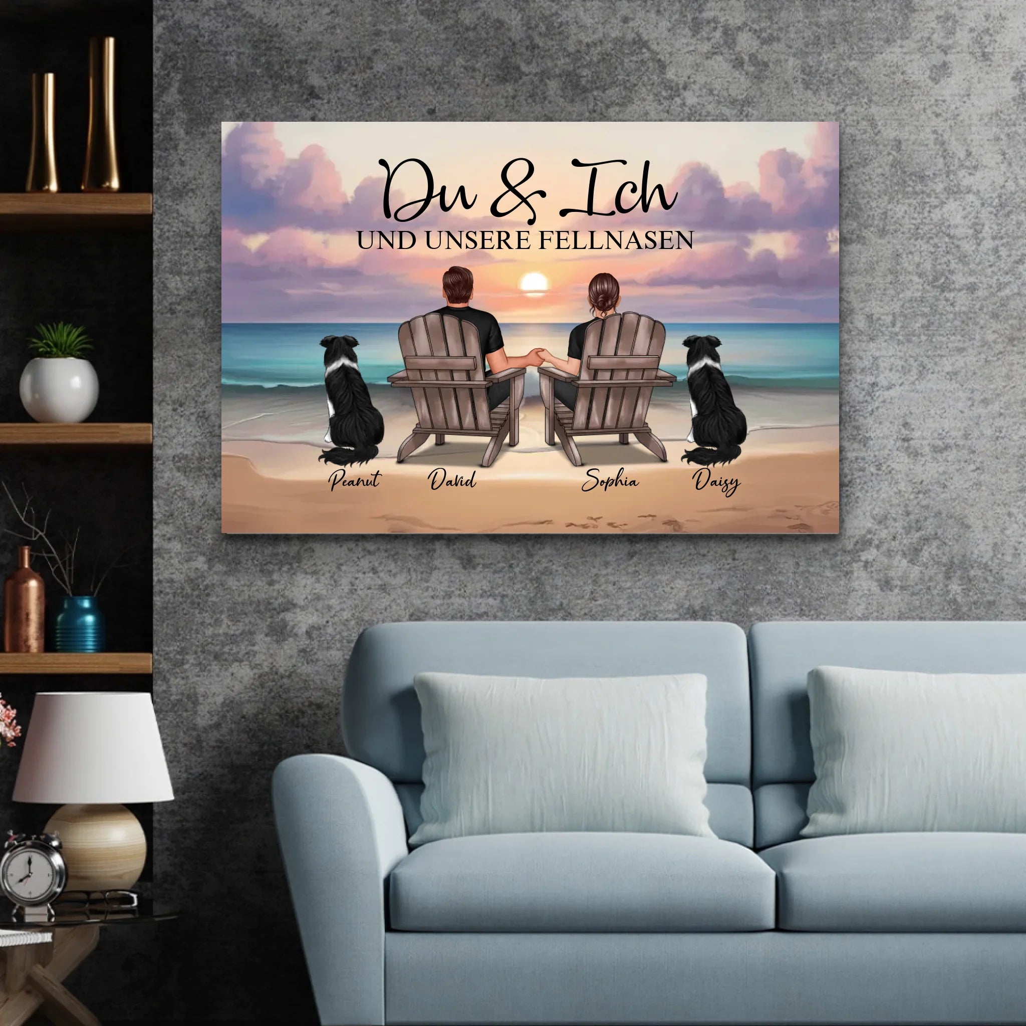 Personalisierte Leinwand "Du und ich und unser Haustier"