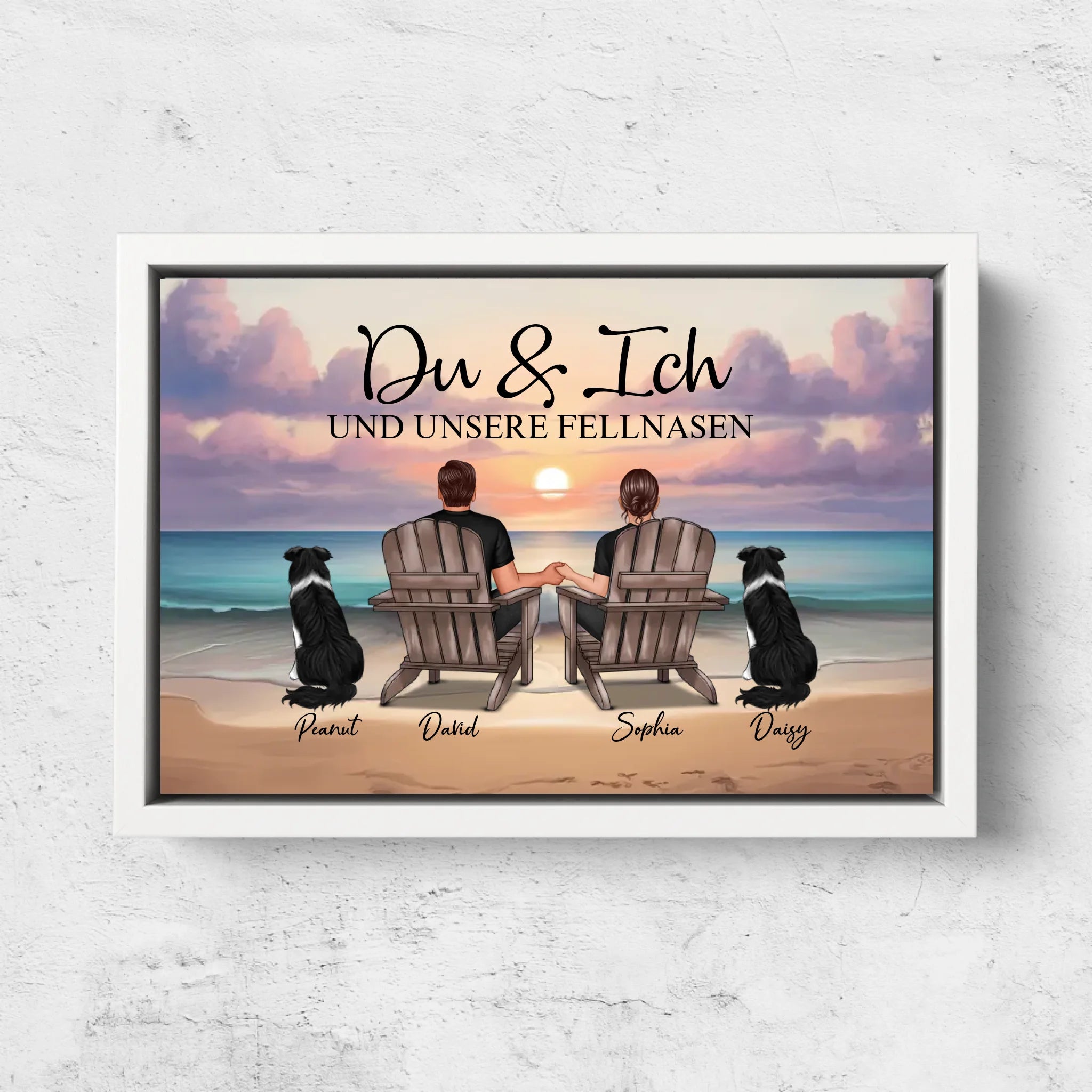 Personalisierte Leinwand "Du und ich und unser Haustier"