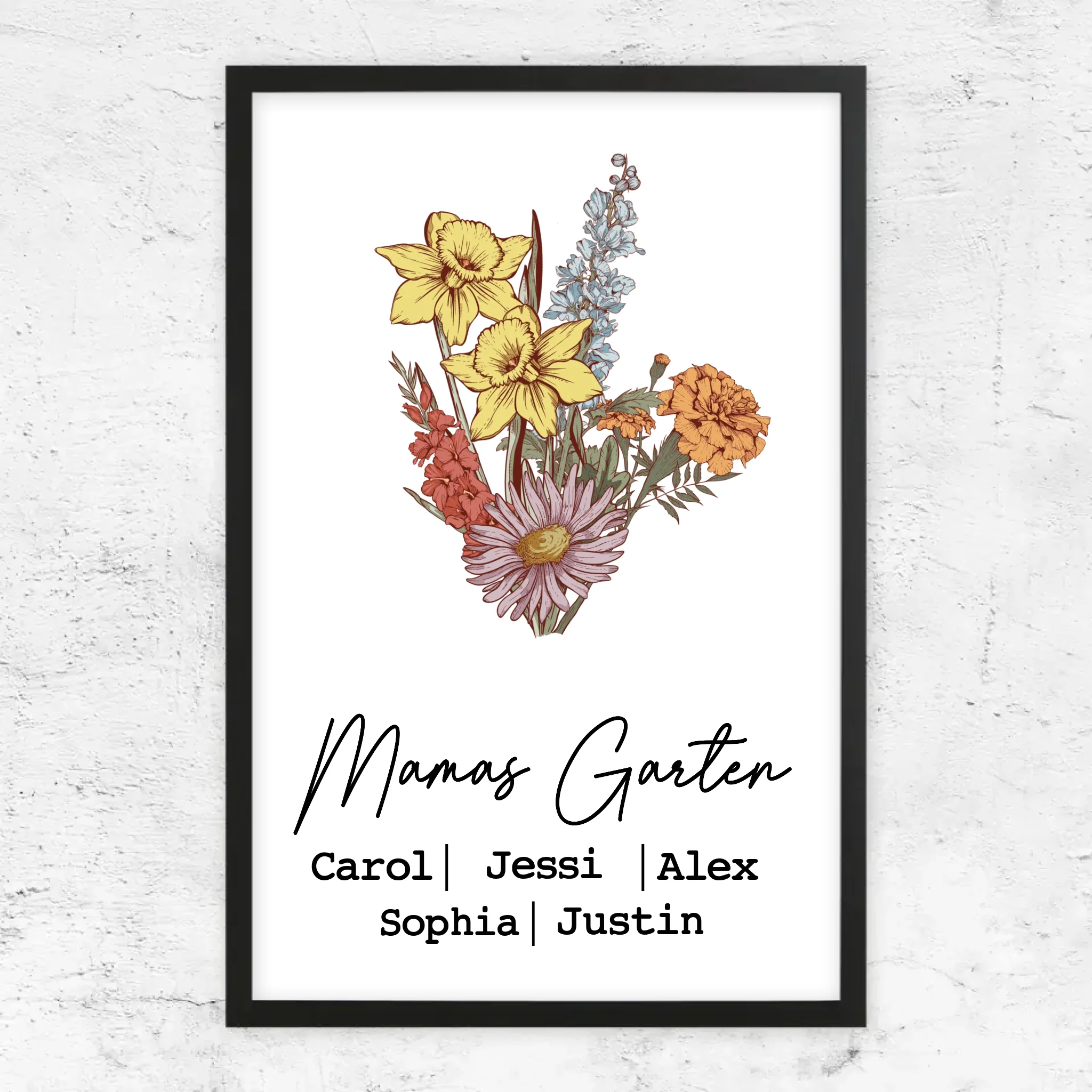 Personalisiertes Poster "Blumenstraus aus Geburtsblumen"