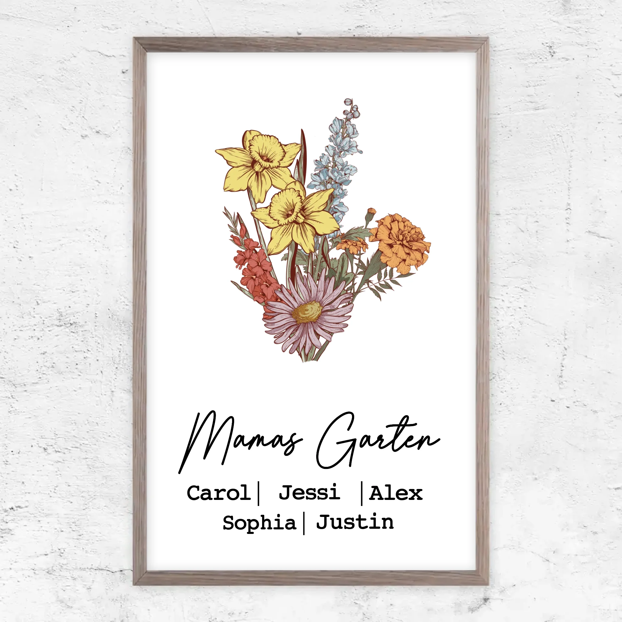 Personalisiertes Poster "Blumenstraus aus Geburtsblumen"